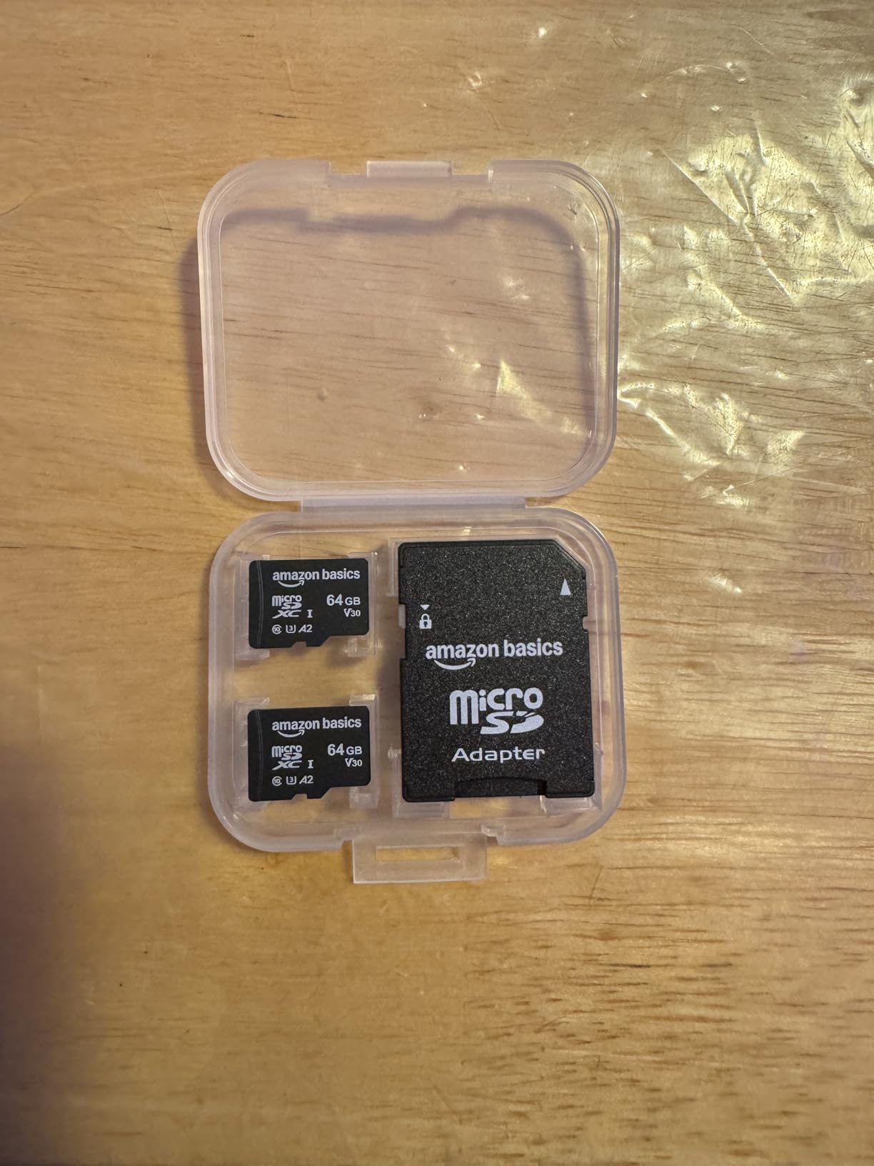 Amazon Basics microSDXC Memory Card with Full Size Adapter, A2, U3, Read Speed up to 100 MB/s, 64GB, Black (2pack) customer photo 2