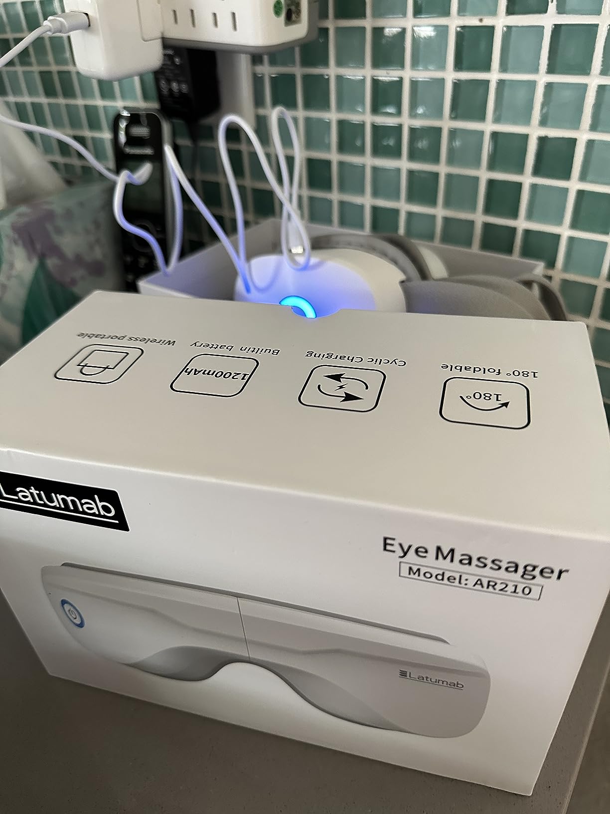 latumab Eye Massager with Heat, Heated Eye Mask with Bluetooth Music - Face Massager for Migraine & Headache Relief customer photo 1
