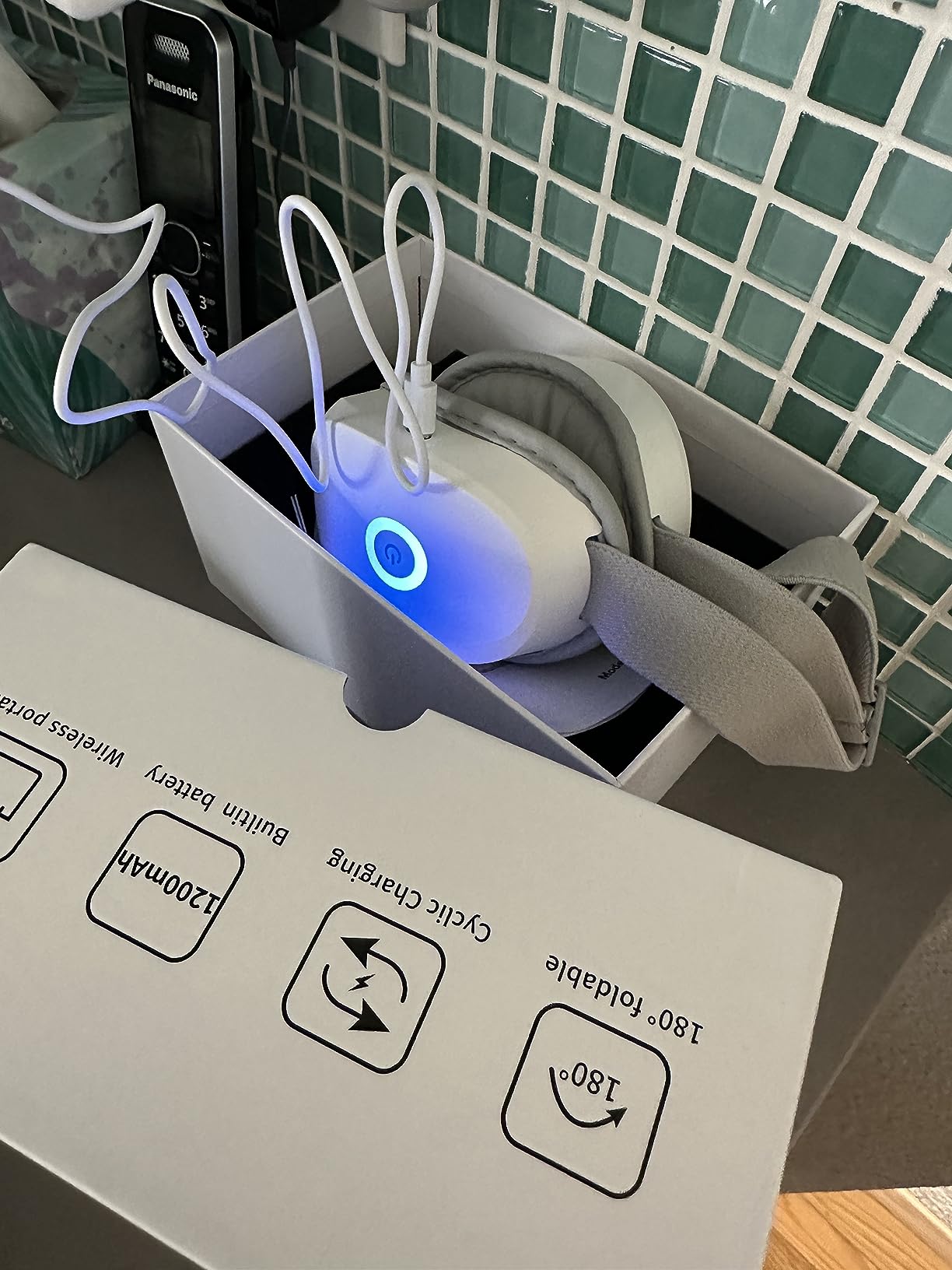 latumab Eye Massager with Heat, Heated Eye Mask with Bluetooth Music - Face Massager for Migraine & Headache Relief customer photo 2