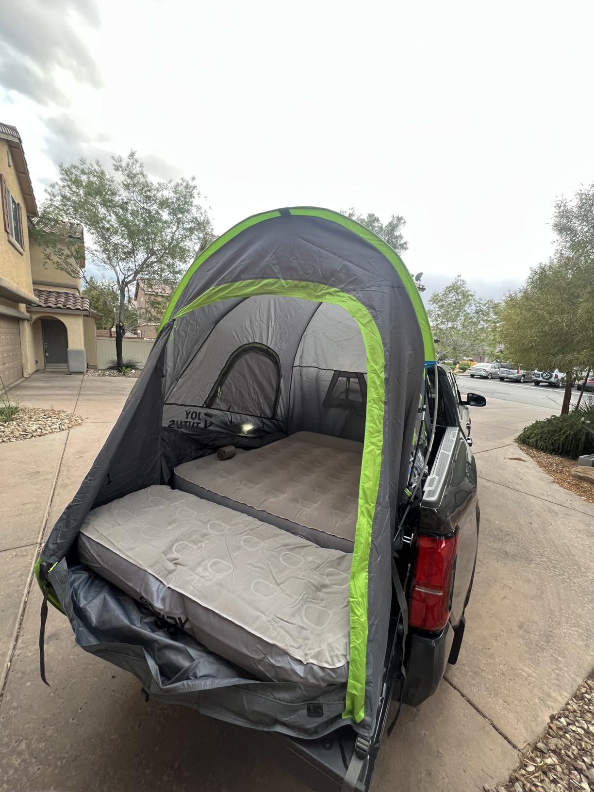 JOYTUTUS Pickup Truck Tent 2.0, Waterproof PU2000mm Double Layer for 2 Person, Portable Truck Bed Tent with Rainfly, 5.5'-5.8' Camping Preferred - Green customer photo 1