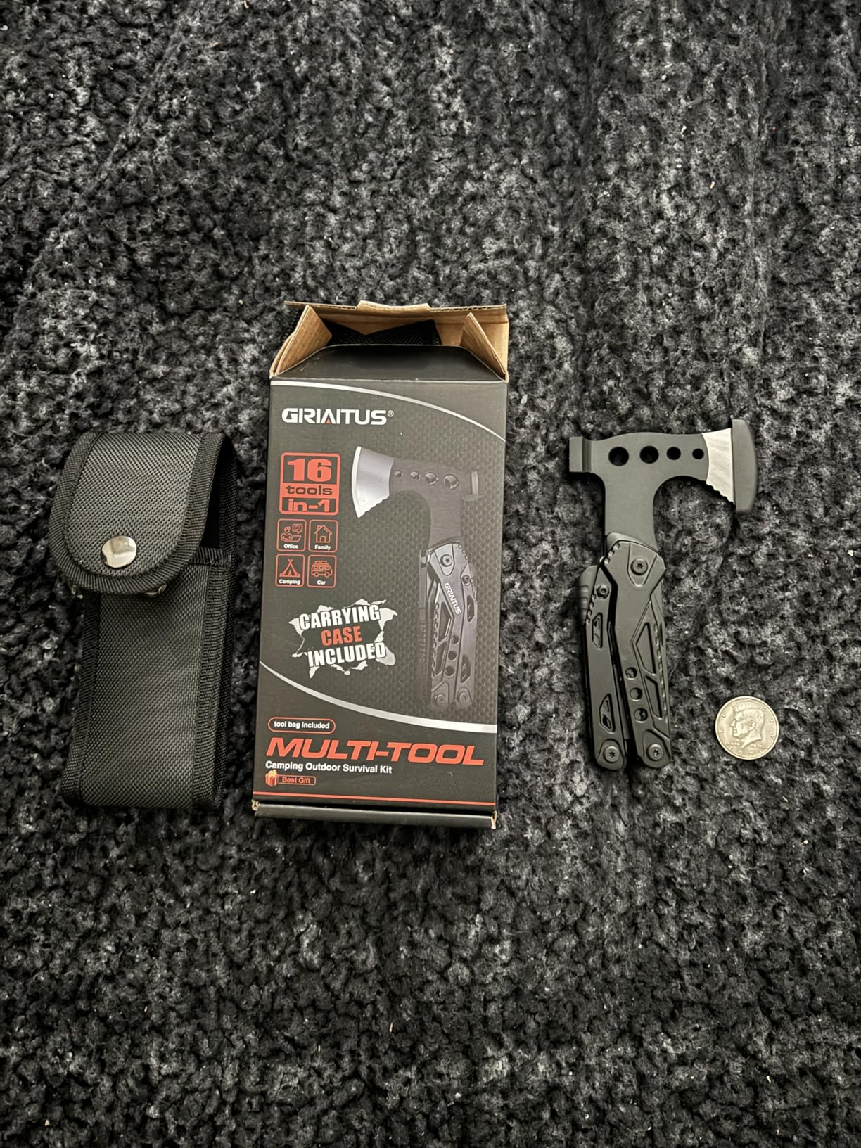 Camping Essentials Multitool Camping Accessories Gifts for Men 16 in 1 Multi Tool Survival Gear with Axe Hammer Pliers Saw Screwdrivers Bottle Opener Whistle for Camping Hiking customer photo 2