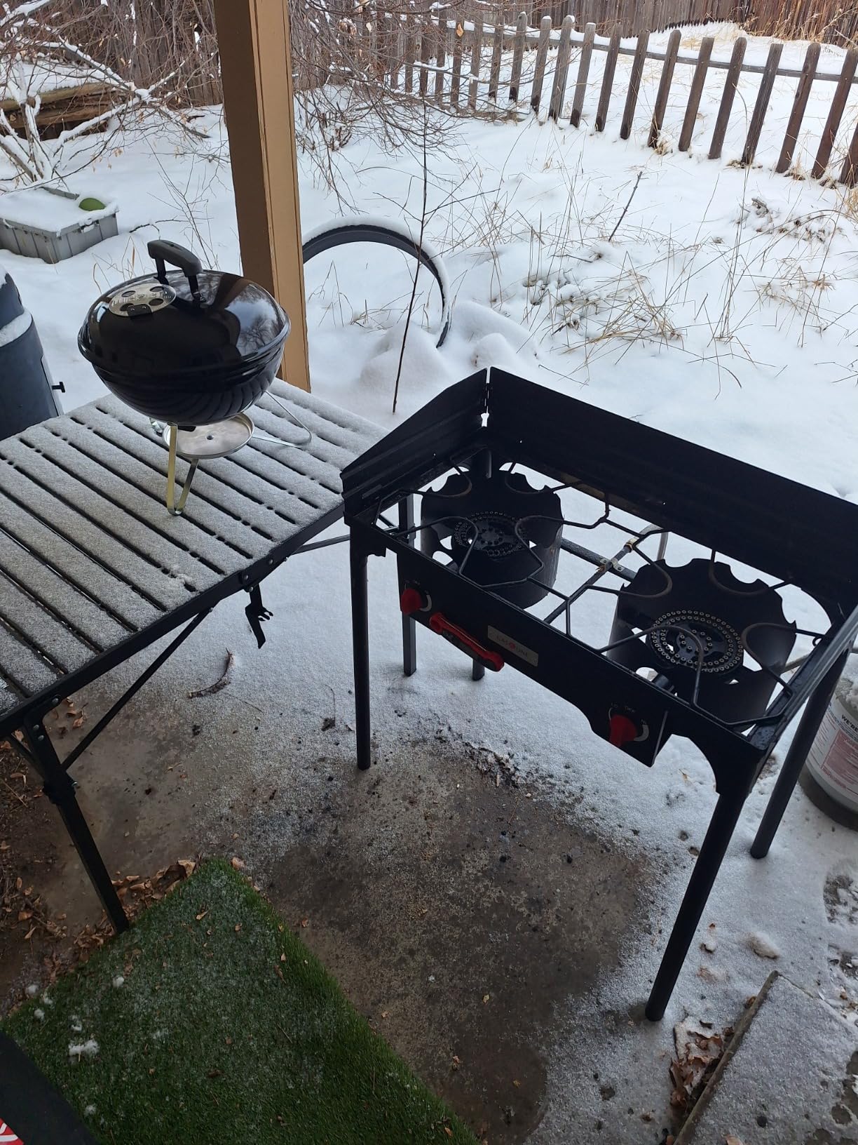 Gas One Propane Double Burner Two Burner Camp Stove with Windscreen Outdoor High Pressure Propane 2 Burner Adjustable PSI Regulator and 4ft Steel Braided Hose With Removable Legs customer photo 1