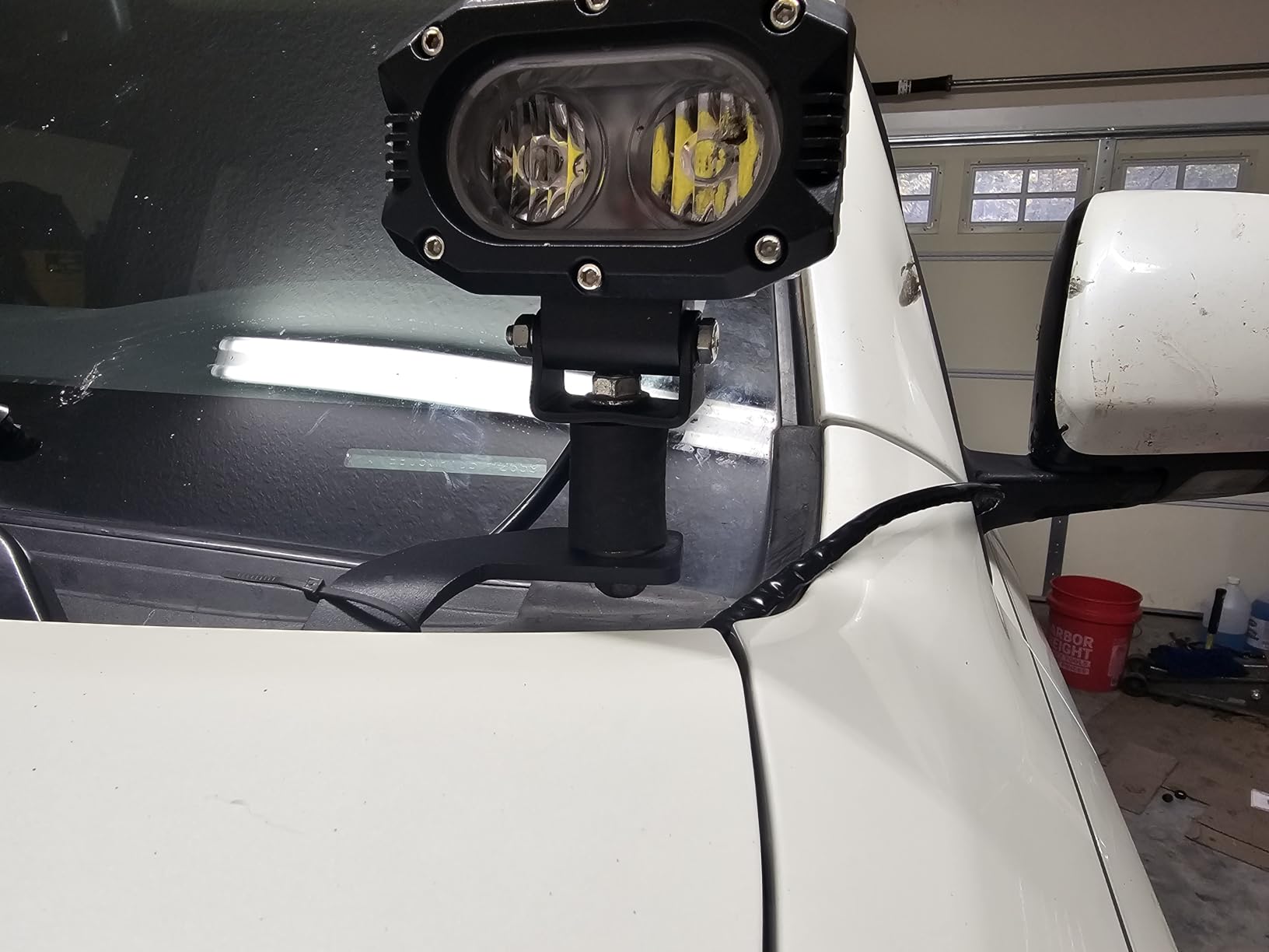 Auxbeam 4 Inch LED Light Pods, 60W Square Offroad Driving Light Super Bright 120° White Broad Flood Beam Pods Light with Off Road Wiring Harness for Wrangler Truck Pickup SUV ATV UTV (2 Pcs) customer photo 1