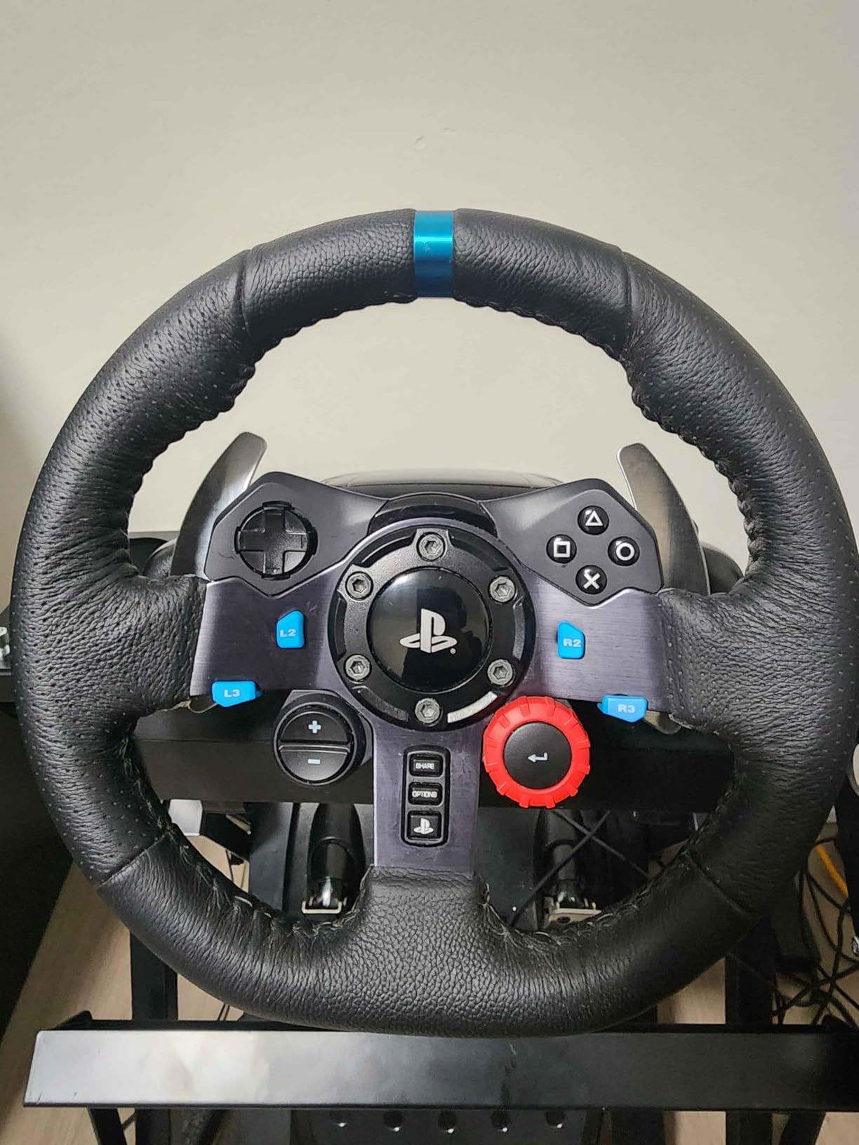 Marada X Frame Steering Wheel Stand Racing Sim Cockpit with Seat Slot Fit for Logitech G25 G27 G29 G920, for Thrustmaster T300 T248, for Fanatec customer photo 1