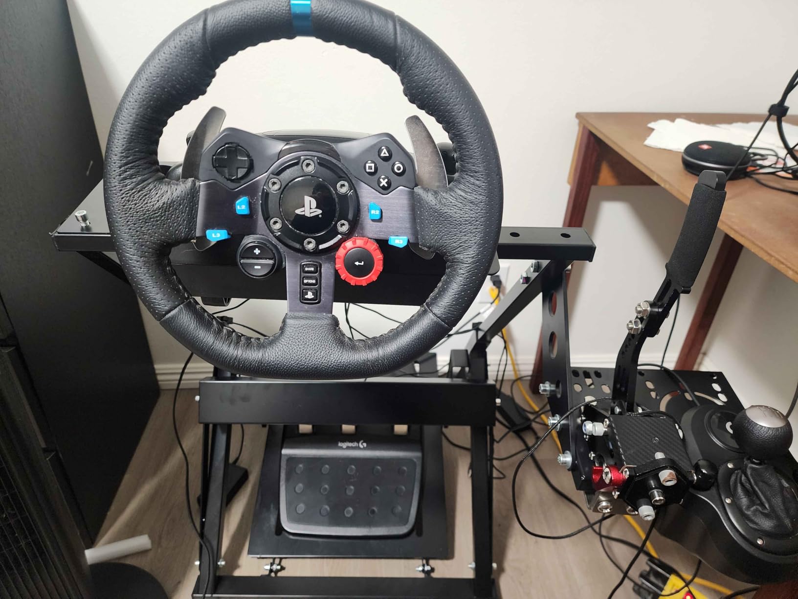 Marada X Frame Steering Wheel Stand Racing Sim Cockpit with Seat Slot Fit for Logitech G25 G27 G29 G920, for Thrustmaster T300 T248, for Fanatec customer photo 2