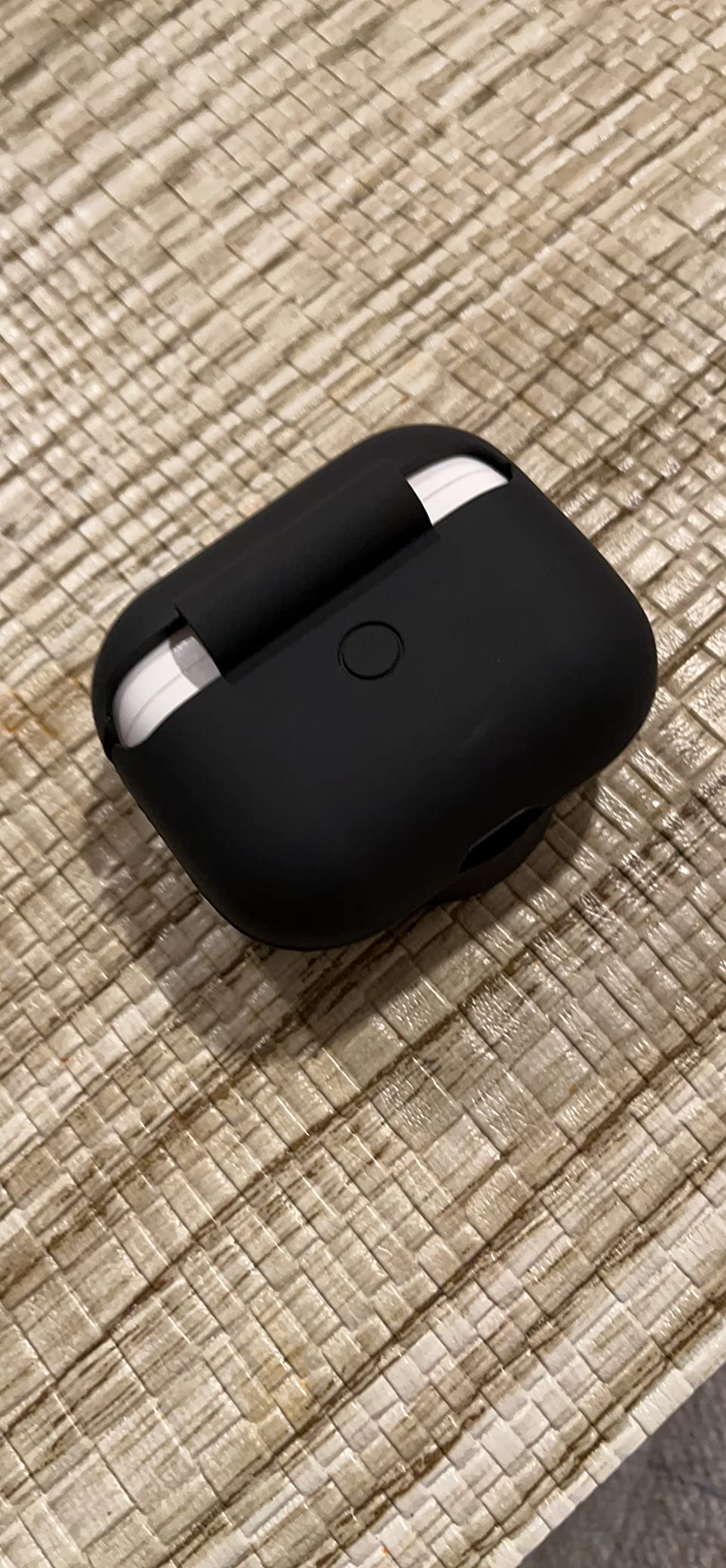 2 in 1 Protective Case for Apple AirPods Pro Air Tag Holder Combo, Soft Silicone Airpods Pro AirTag Case with 2 PCS Screen Protector, Anti-Scratch Anti-Fall Anti-Lost Shockproof Durable(Black) customer photo 2