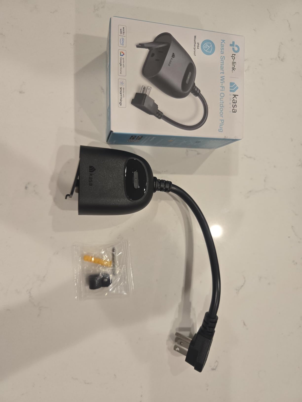 Kasa Outdoor Smart Plug, Smart Home Wi-Fi Outlet Timer, Max Load 15A/1875W, IP64 Weather Resistance, Compatible with Alexa, Google Home & SmartThings, No Hub Required, ETL Certified (KP401) customer photo 2