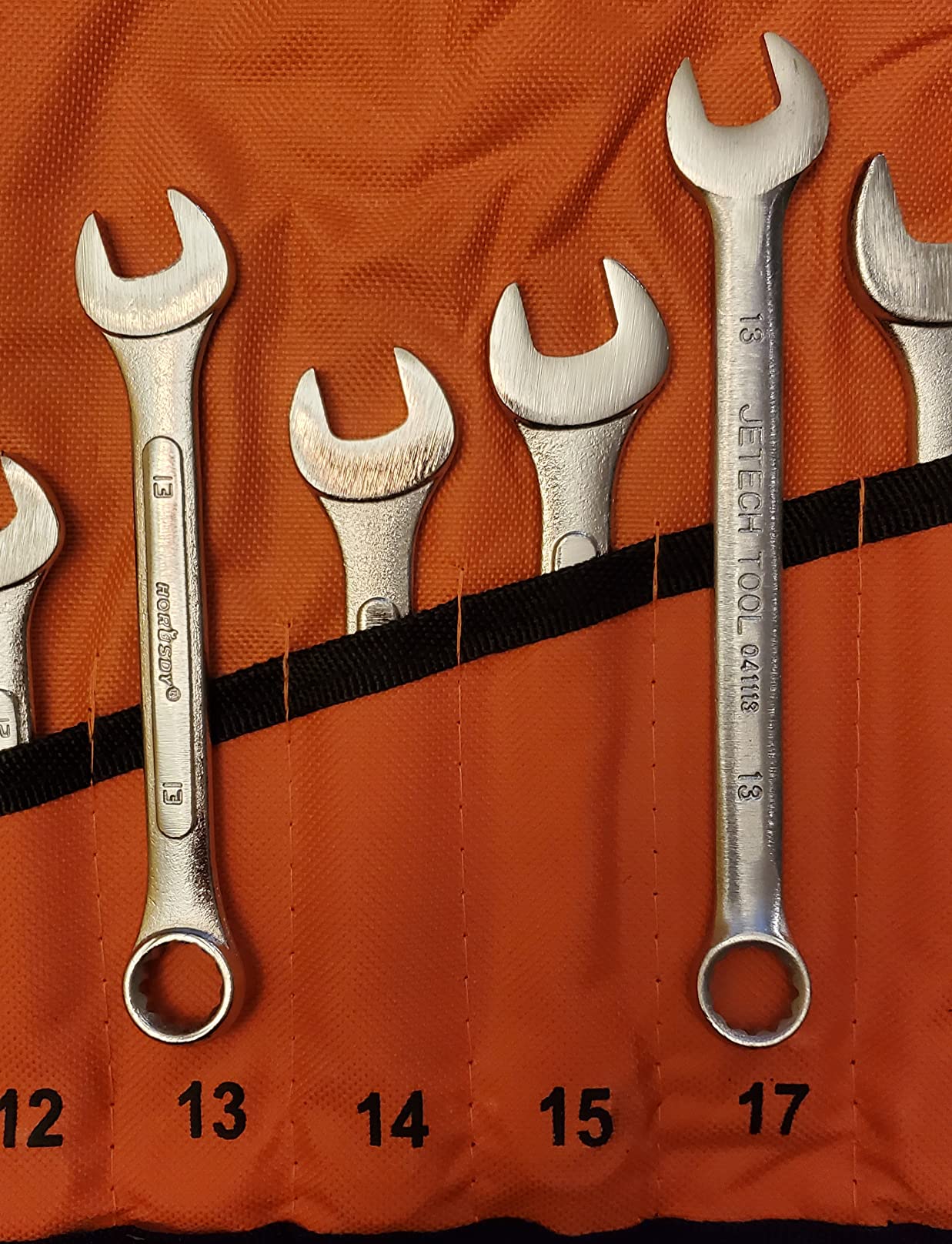 HORUSDY 26-Piece Durable Combination Wrench Set with Roll-up Pouch, Open End Wrench Set for General Household, Garage, Auto Repairs, SAE 1/4