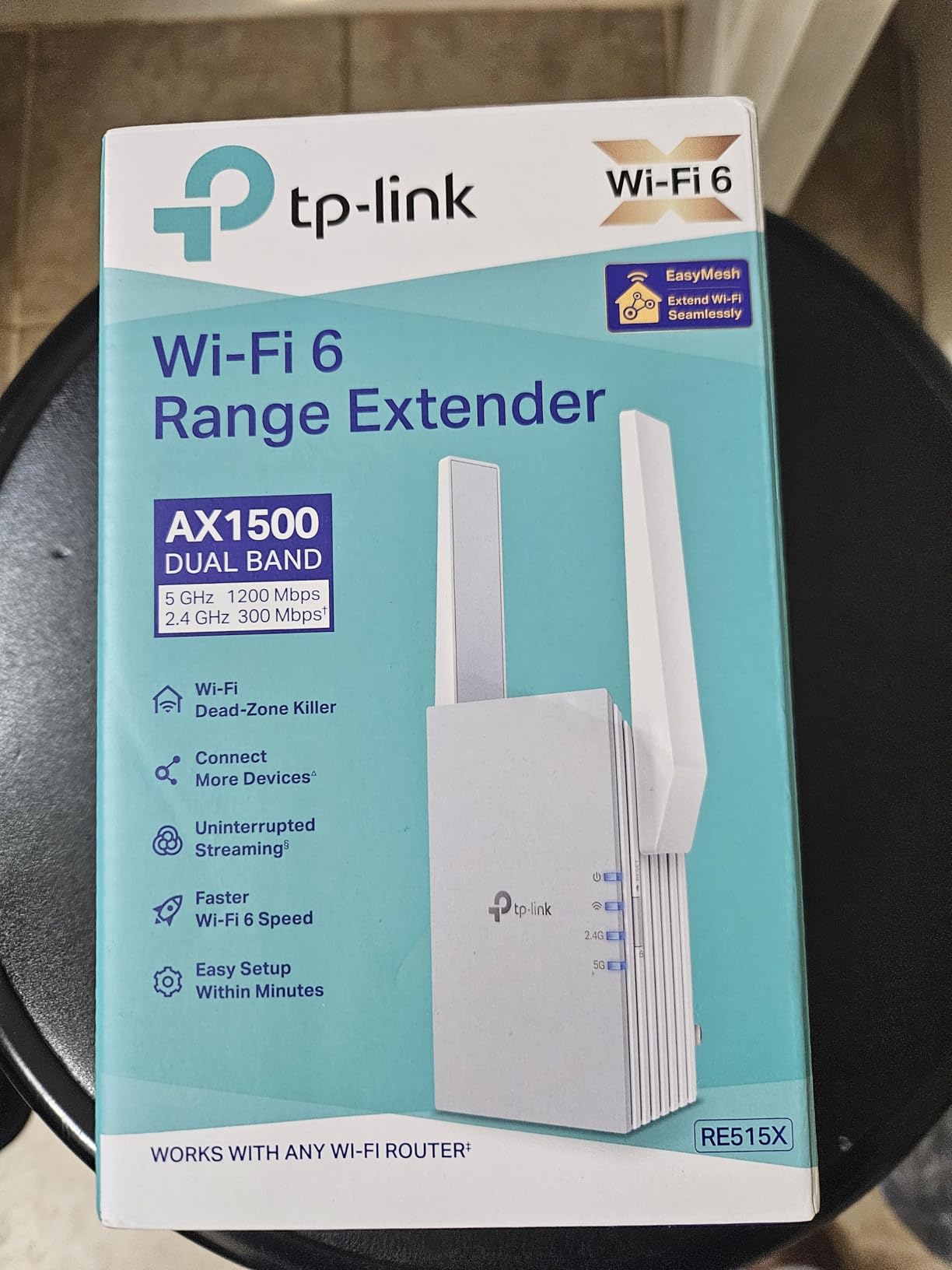 TP-Link AX1500 WiFi Extender Internet Booster(RE500X), WiFi 6 Range Extender Covers up to 1500 sq.ft and 25 Devices, Dual Band, AP Mode w/Gigabit Port, APP Setup, OneMesh Compatible customer photo 1