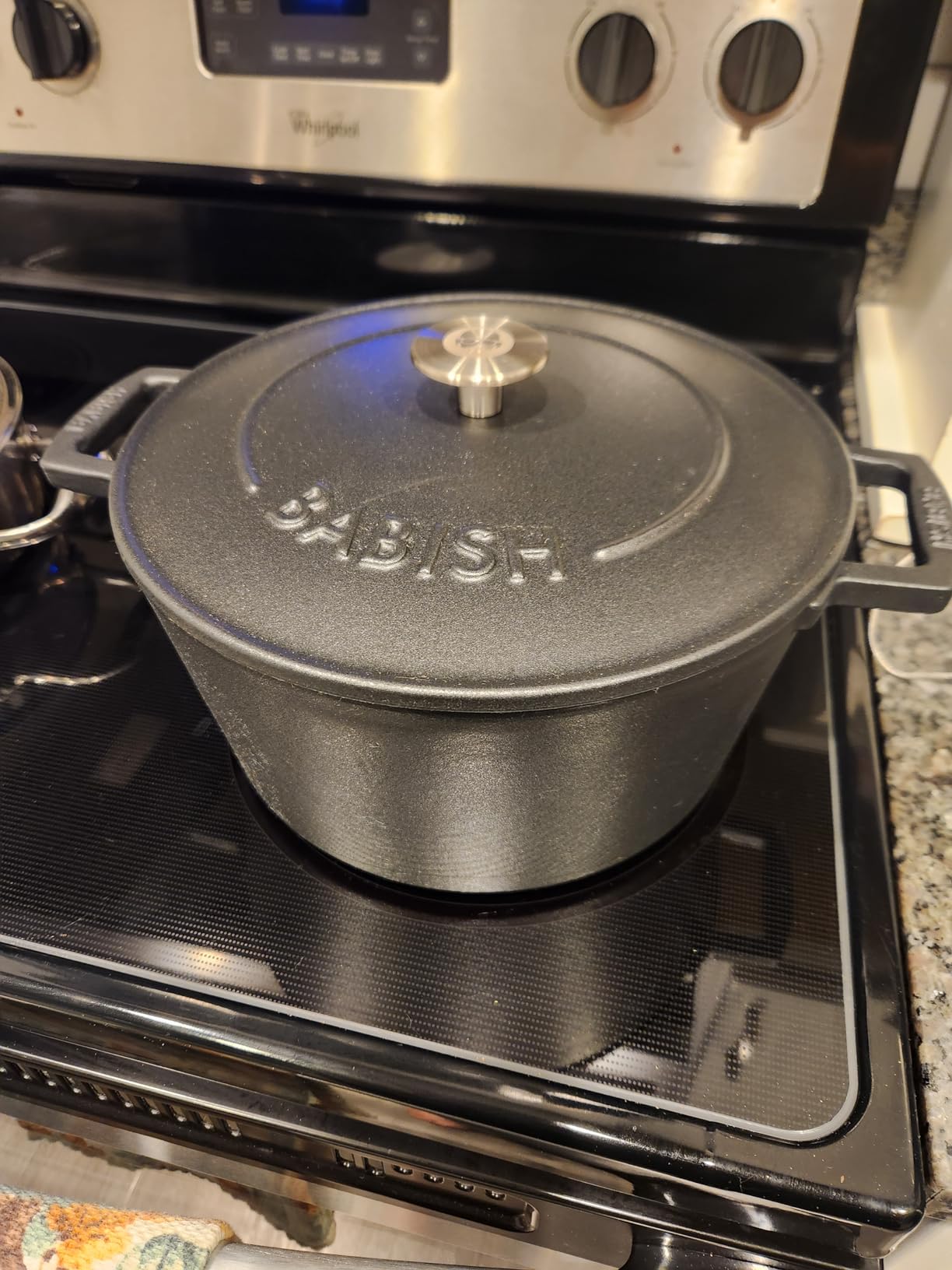 Babish 6-Quart Round Enameled Cast Iron Dutch Oven with Lid - Matte Black, Heavy-Duty Dutch Oven for Slow Cooking, Braising & Baking customer photo 1