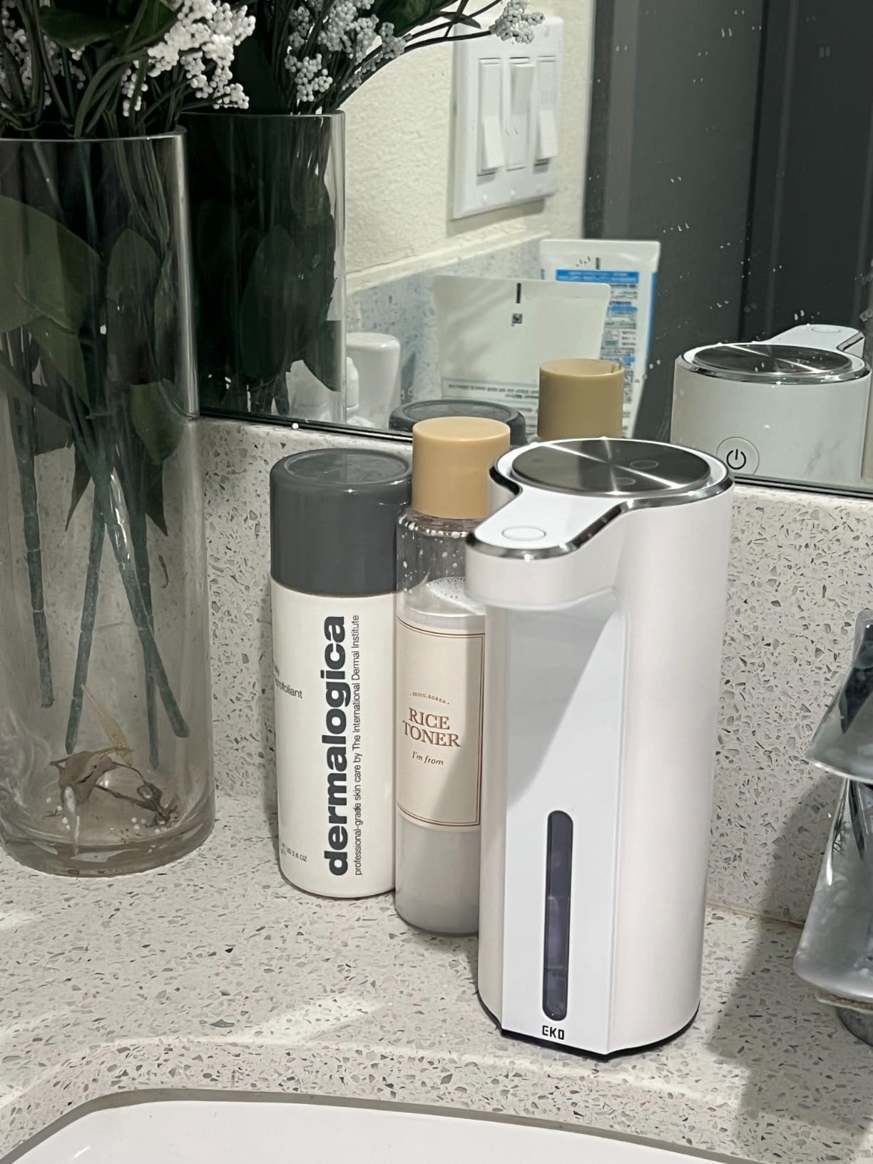 EKO Aroma Touchless Automatic Soap Dispenser for Kitchen and Bathroom, Liquid Hand Soap Dispenser, Water-Resistant and Rechargeable, 9 fl oz (Stainless) customer photo 2