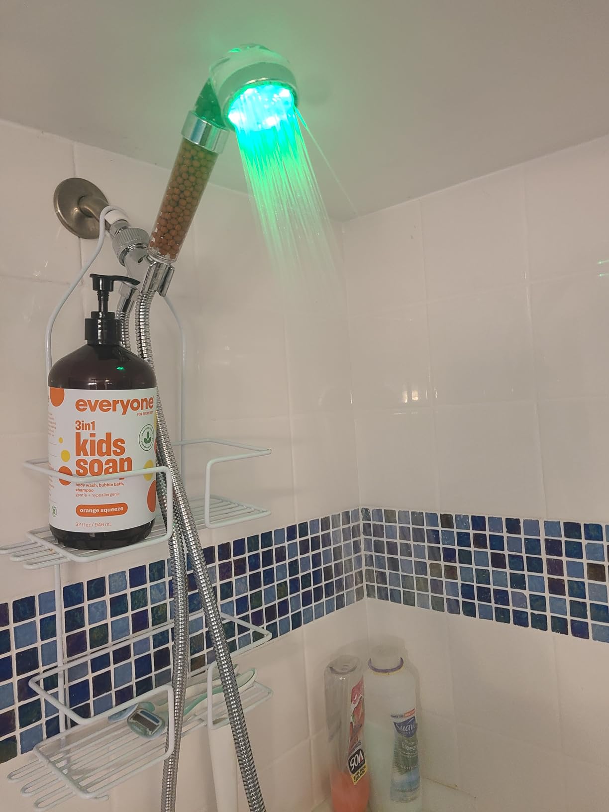 FASTRAS LED Shower Head with Handheld, High Pressure Shower Head with Hose, Holder & PTFE Tape etc, 3 Water Temperature-Controlled Water Saving Filtered Shower Head for Dry Hair& Skin customer photo 2