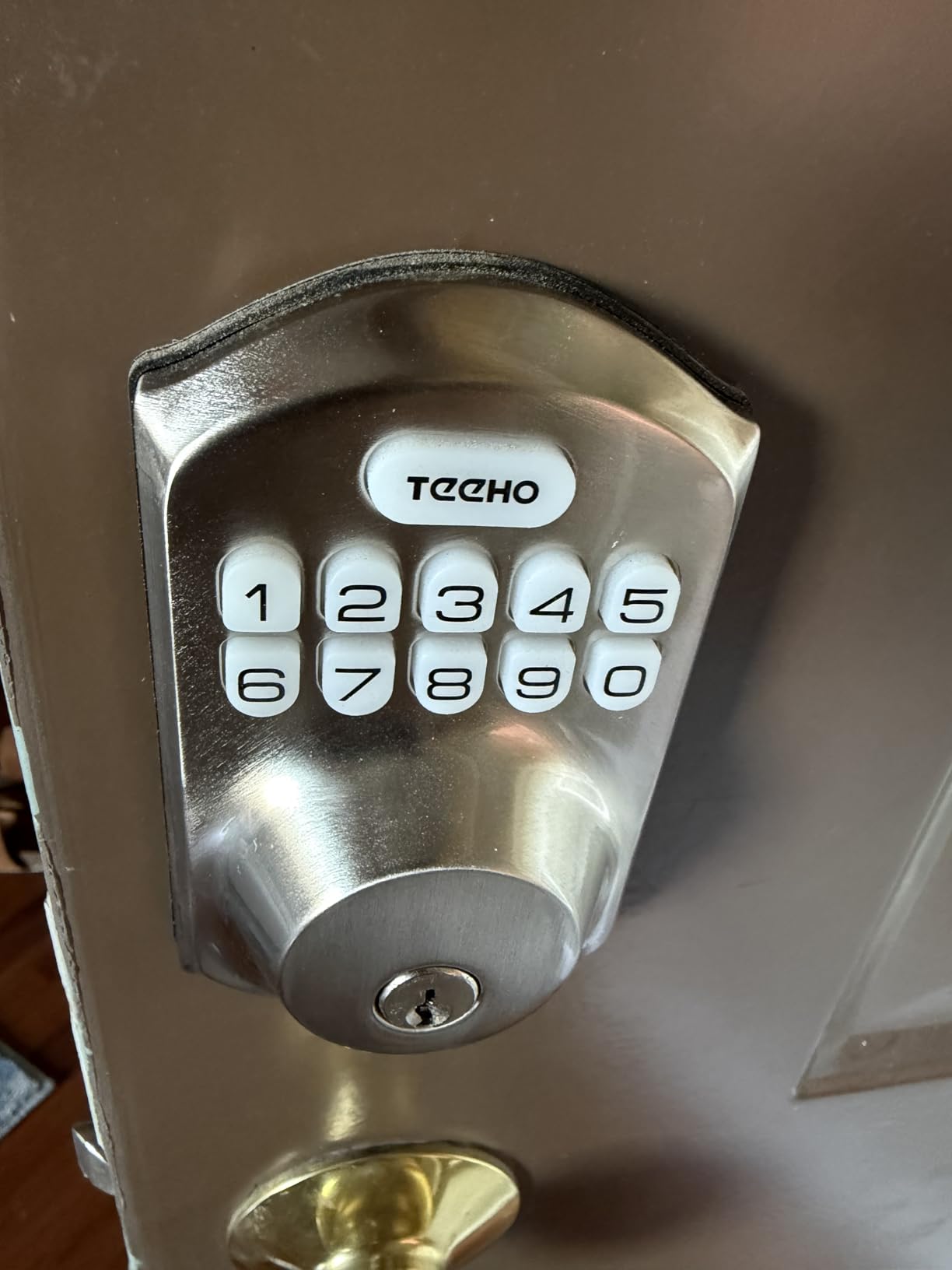 TEEHO TE001 Keyless Entry Door Lock with Keypad - Smart Deadbolt Lock for Front Door with 2 Keys - Auto Lock - Easy Installation - Satin Nickel customer photo 2