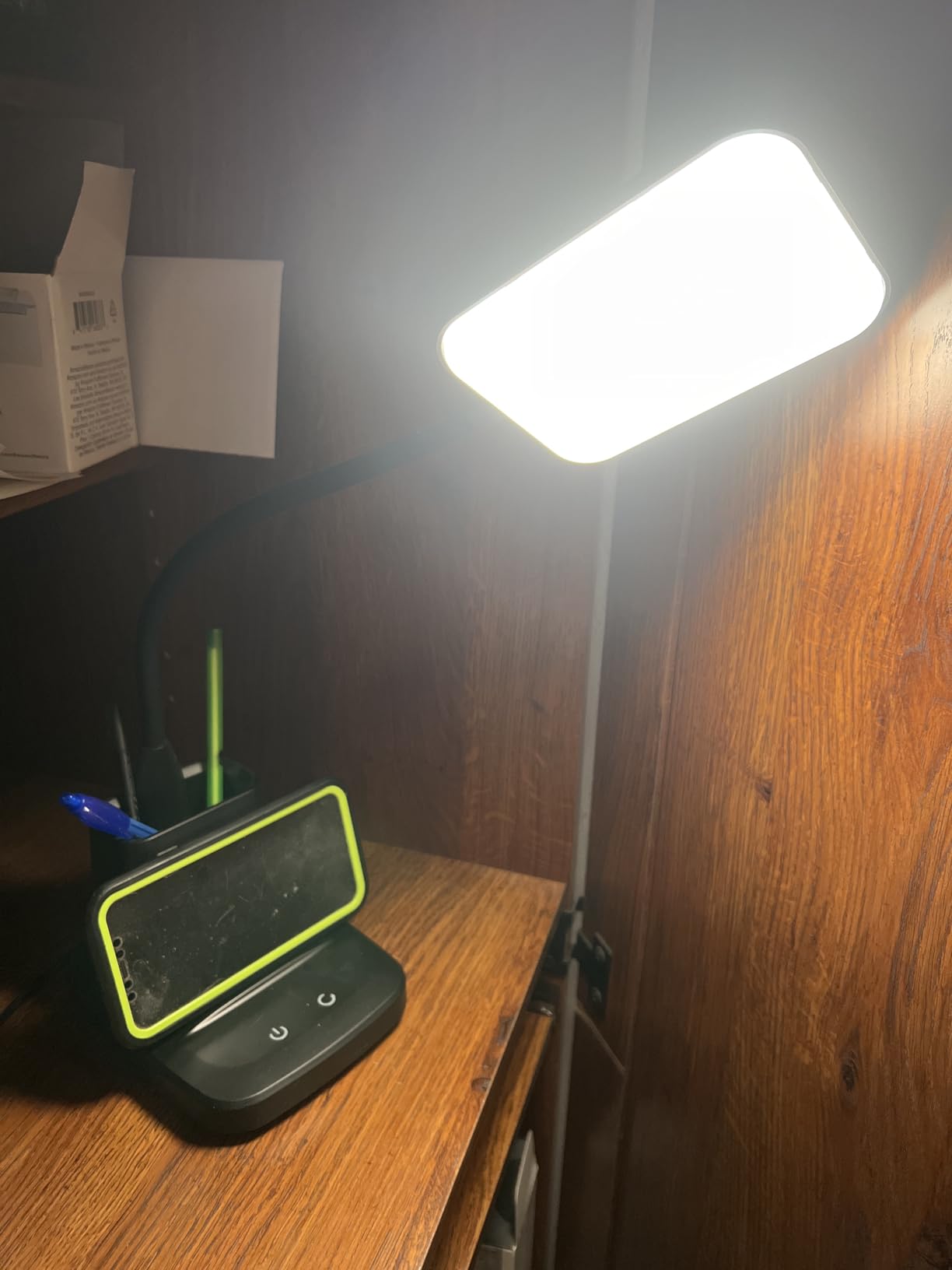 Sailstar Desk Lamp, LED Desk Lamps for Home Office, Wireless Charger Small Desk Lamp with Pen Holder, 3 Color Modes, Dimmable, CRI 85, 800LM, Study Lamps for College Dorm Room, Adapter Included, Black customer photo 2