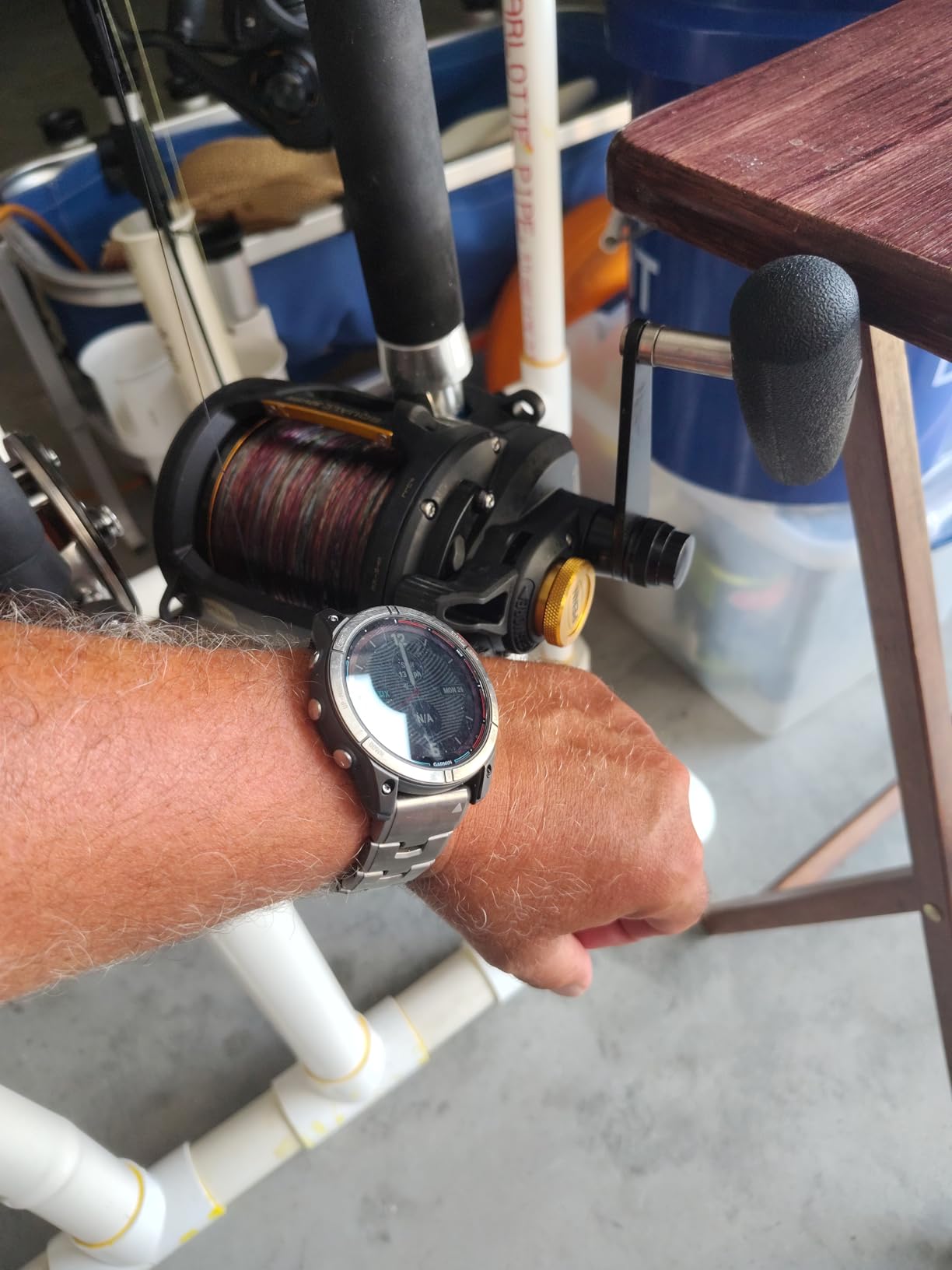 quatix 7X Solar Edition, Marine GPS Smartwatch, Solar Charging Capabilities, Durable Watch with Flashlight, Tide Changes and Anchor Drag Alerts, Waypoint Marking customer photo 1