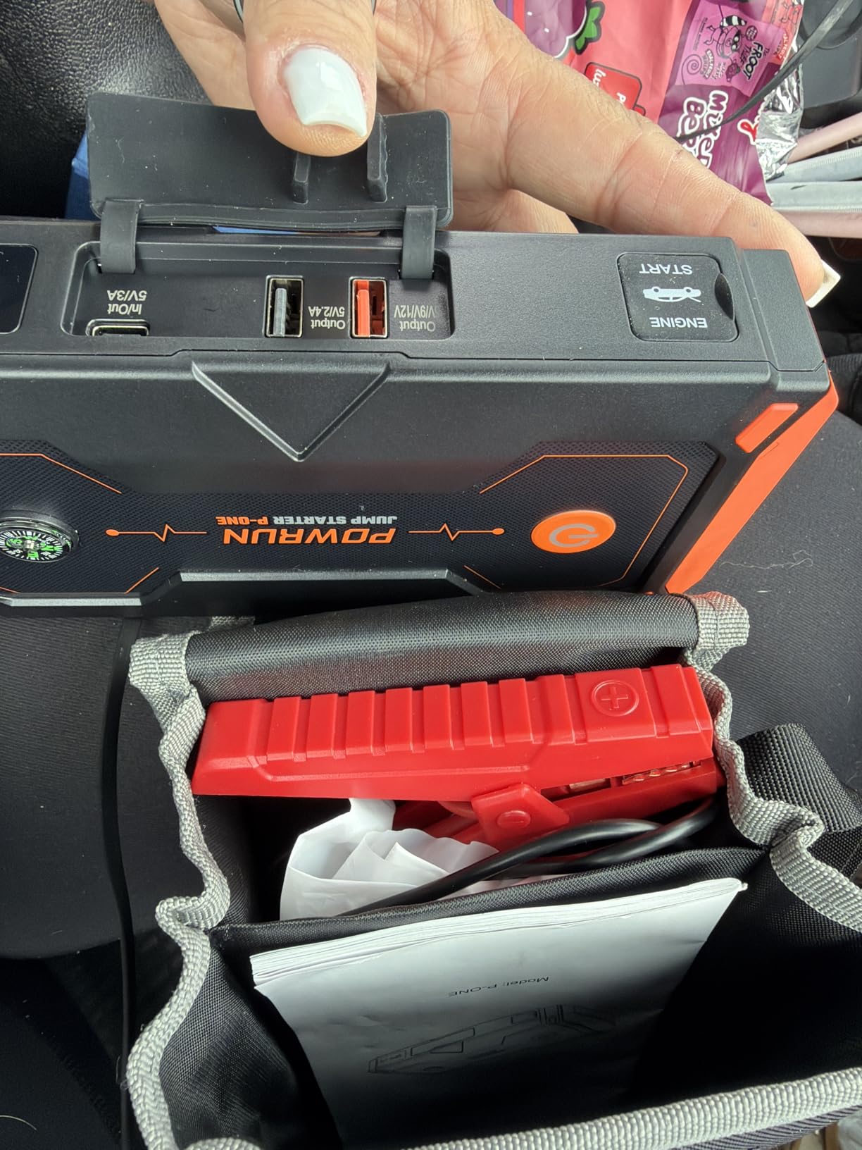 Powrun P-ONE Jump Starter, 2000A Portable Jump Box - Car Jump Starter Battery Pack for up to 8.0L Gas and 6.5L Diesel Engines, 12V Battery Jump Starter with Carry Case customer photo 1