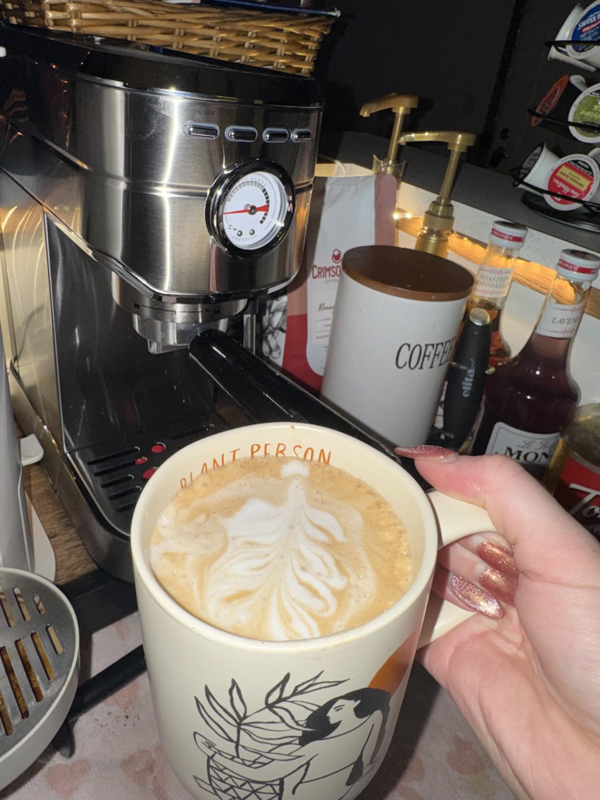 CASABREWS CM5418 Espresso Machine 20 Bar, Compact Espresso Maker with Steam Milk Frother, Stainless Steel Coffee Machine with 34oz Removable Water Tank for Cappuccino, Small Latte Machine, Silver customer photo 1