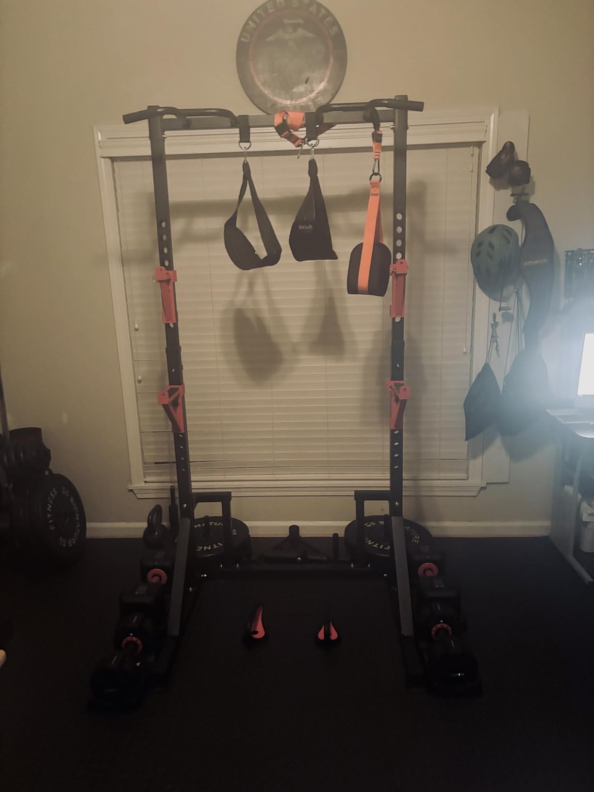 CANPA Multifunction Power Rack with Pull up Bar, Heavy Capacity and Adjustable Squat Stand Rack for Home Gym Equipment, Power Rack Cage customer photo 2