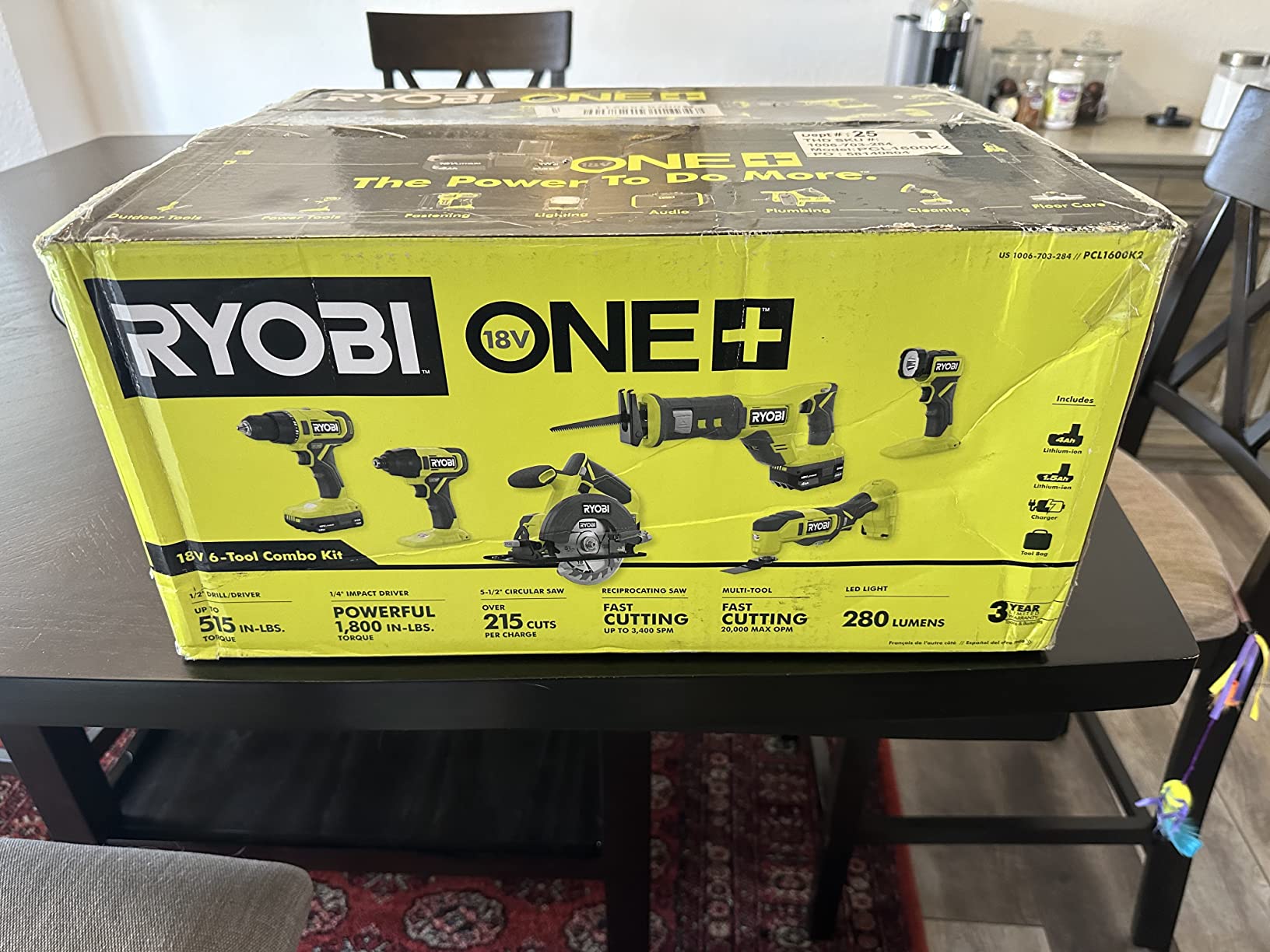 Ryobi ONE+ 18V Cordless 6-Tool Combo Kit with 1.5 AH Battery, 4.0 AH Battery, and Charger customer photo 1