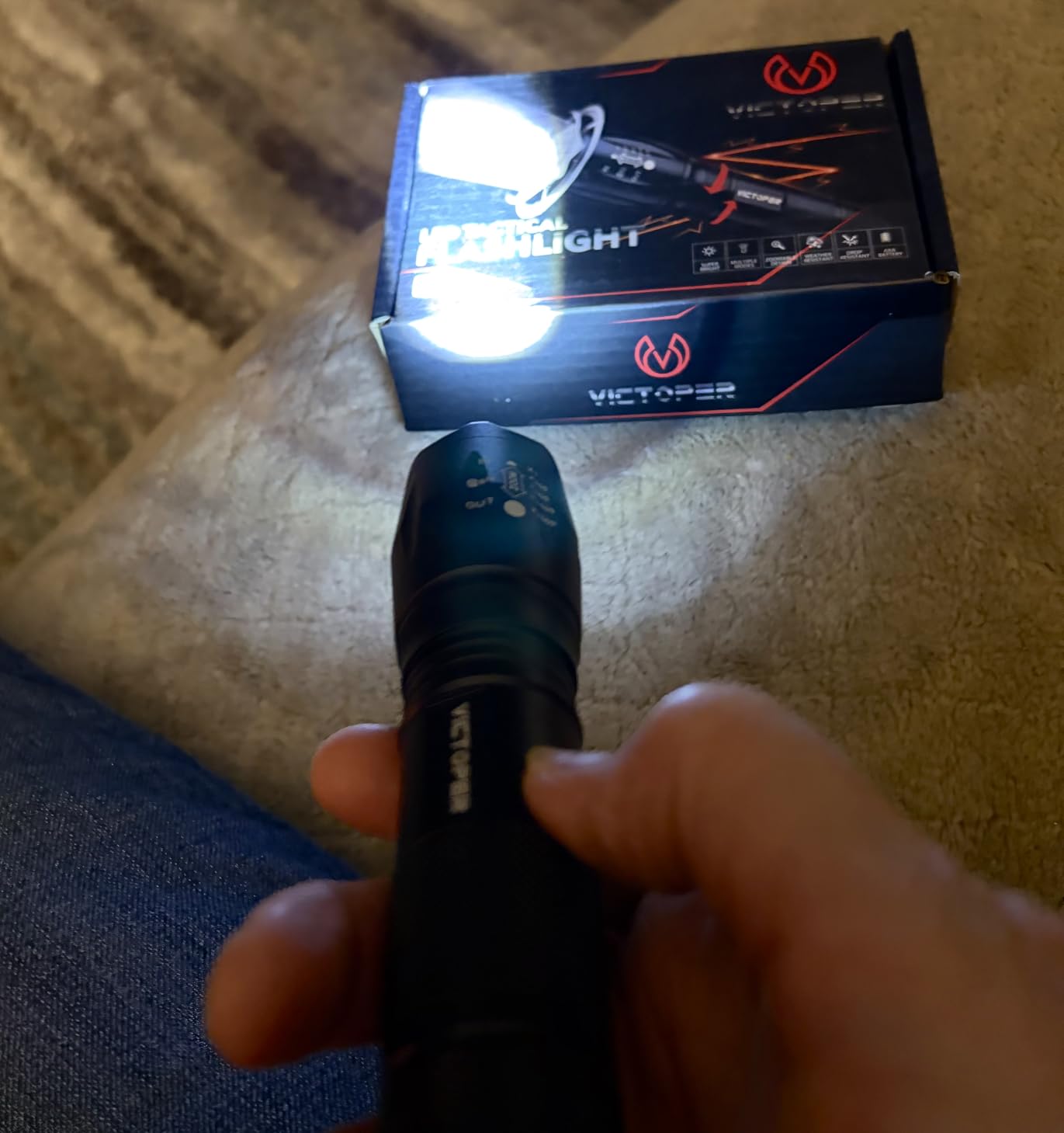Victoper LED Flashlights, High Powered High Lumens Super Bright Tactical Flashlight, Rechargeable, 5 Modes Zoomable Waterproof Flash Lights for Emergency, Outdoor, Home, Camping, Hiking customer photo 1