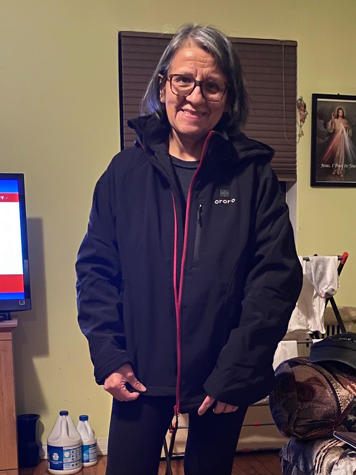 Women's 4-Zone Heated Jacket with Heated Collar, Shell Heated Coat with Rechargeable Battery customer photo 1