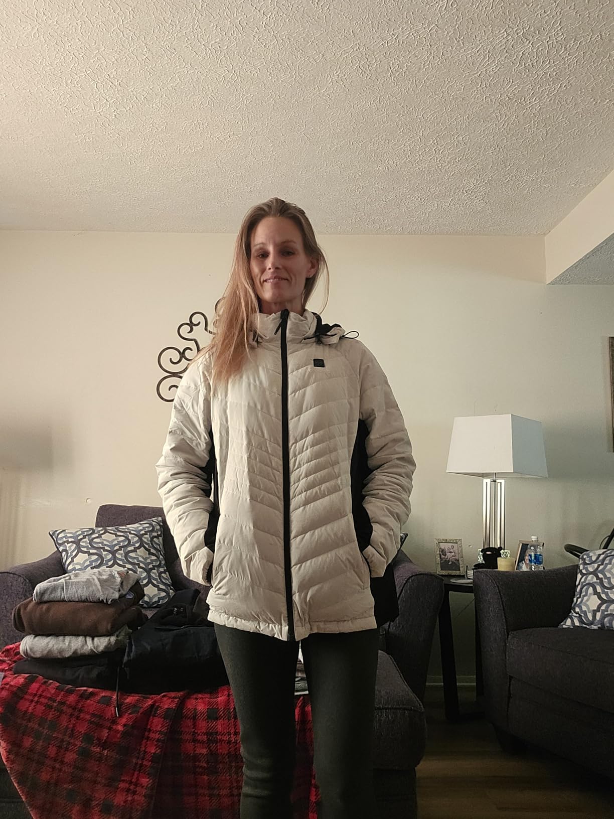 Women's 4-Zone Heated Jacket with Heated Collar, Shell Heated Coat with Rechargeable Battery customer photo 2