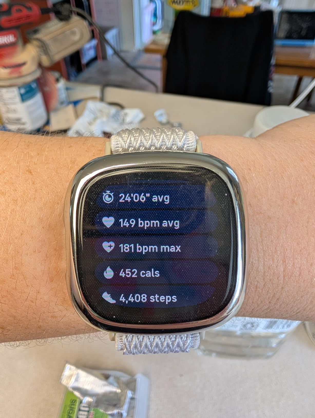 Fitbit Versa 4 Fitness Smartwatch with Daily Readiness, GPS, 24/7 Heart Rate, 40+ Exercise Modes, Sleep Tracking and more, Waterfall Blue/Platinum, One Size (S & L Bands Included) customer photo 1
