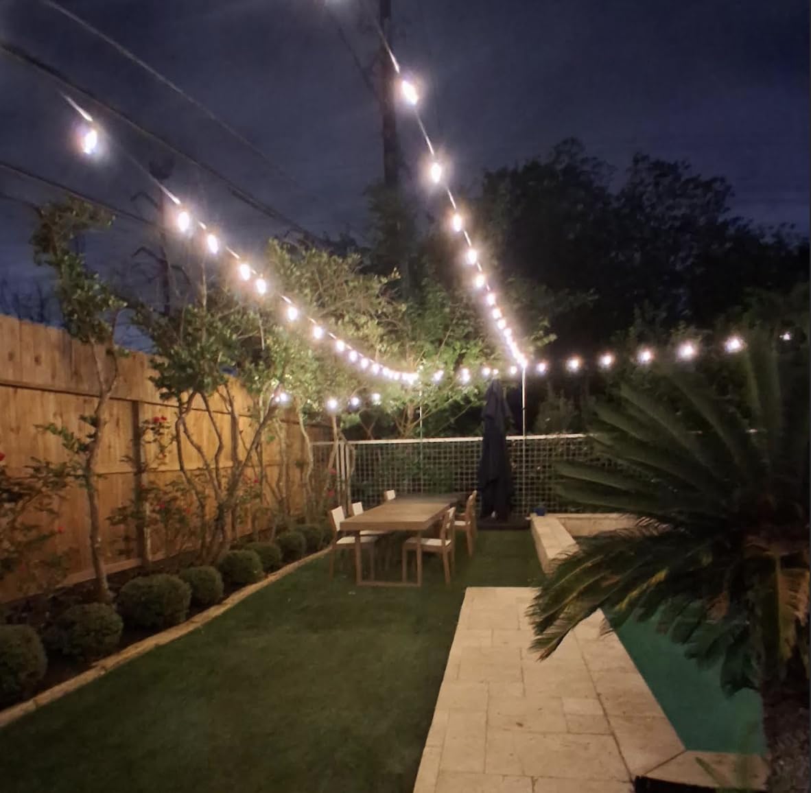 Brightever LED Outdoor String Lights 100FT Patio Lights with 52 Shatterproof ST38 Vintage Edison Bulbs, Outside Hanging Light Waterproof for Porch, Deck, Garden, Backyard, Balcony, 2700K Dimmable customer photo 2