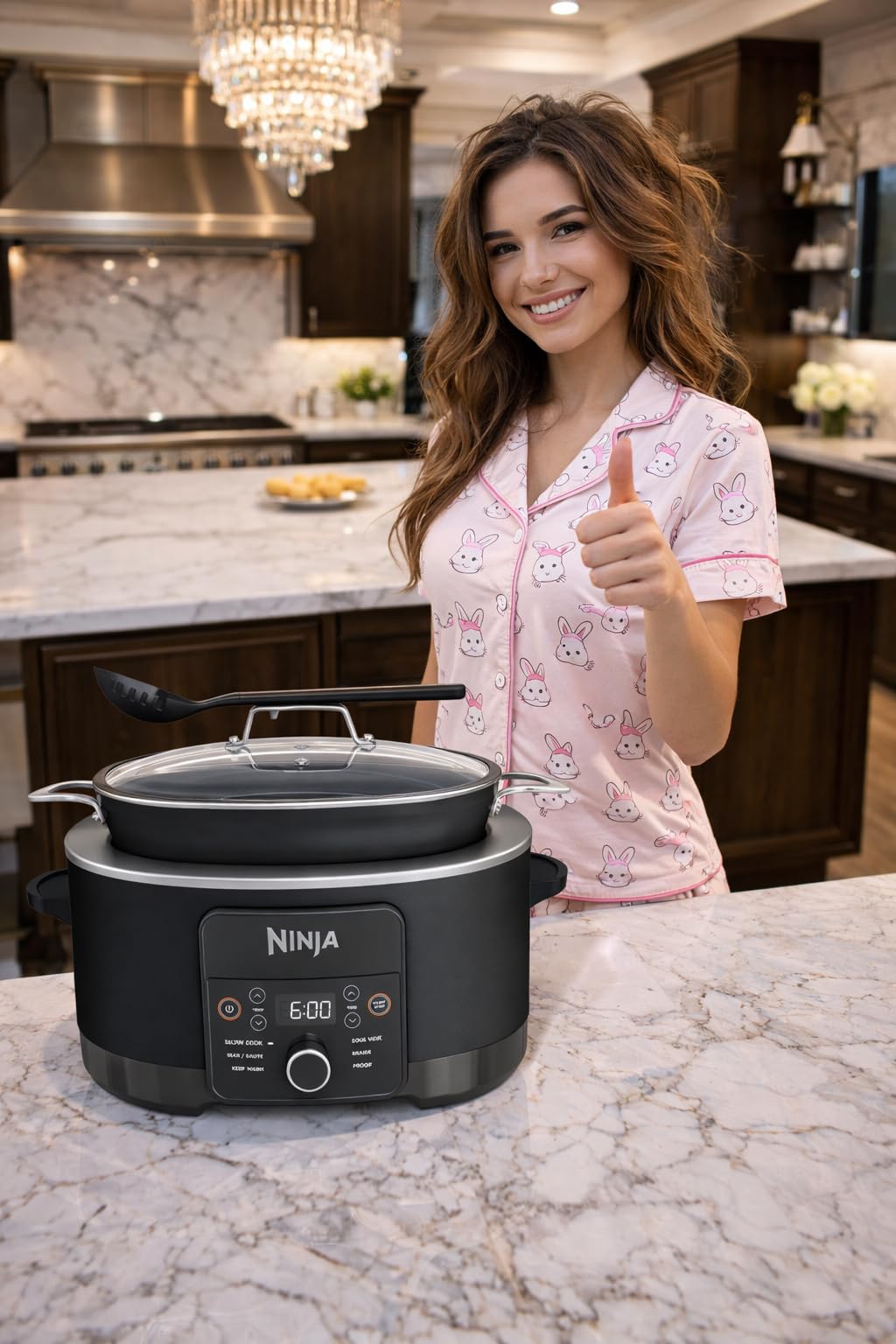 Ninja 14-in-1 PossibleCooker PRO | 8.5qt, Sous Vide, Proof, Bake, & Steam Multicooker | Slow Cooker, Dutch Oven | Glass Lid & Integrated Spoon | Nonstick, Oven Safe Pot 500°F | Sea Salt Gray |MC1001 customer photo 1