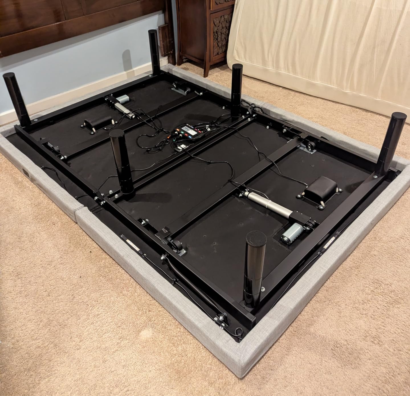 Irvine Home Collection Split King Adjustable Bed Base | Full Body Massage | USB Ports | Zero Gravity | Anti-Snore | Memory Positions | Under Bed Lighting | Wireless Remote | Syncable customer photo 1