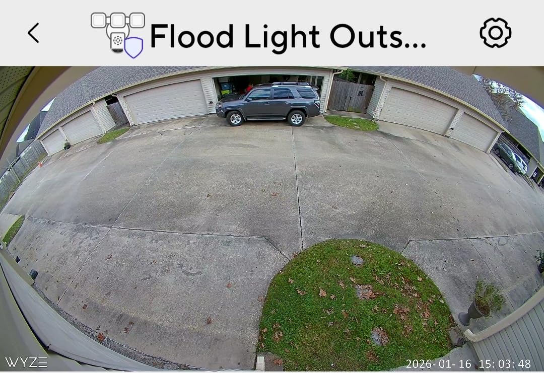 WYZE Floodlight Camera Pro, PCMag Editors Choice 3000-Lumen LEDs, 2.5K HD Outdoor Security Camera, 180 Wide View, Motion Detection, Color Night Vision, Works with Alexa and Google-White customer photo 1