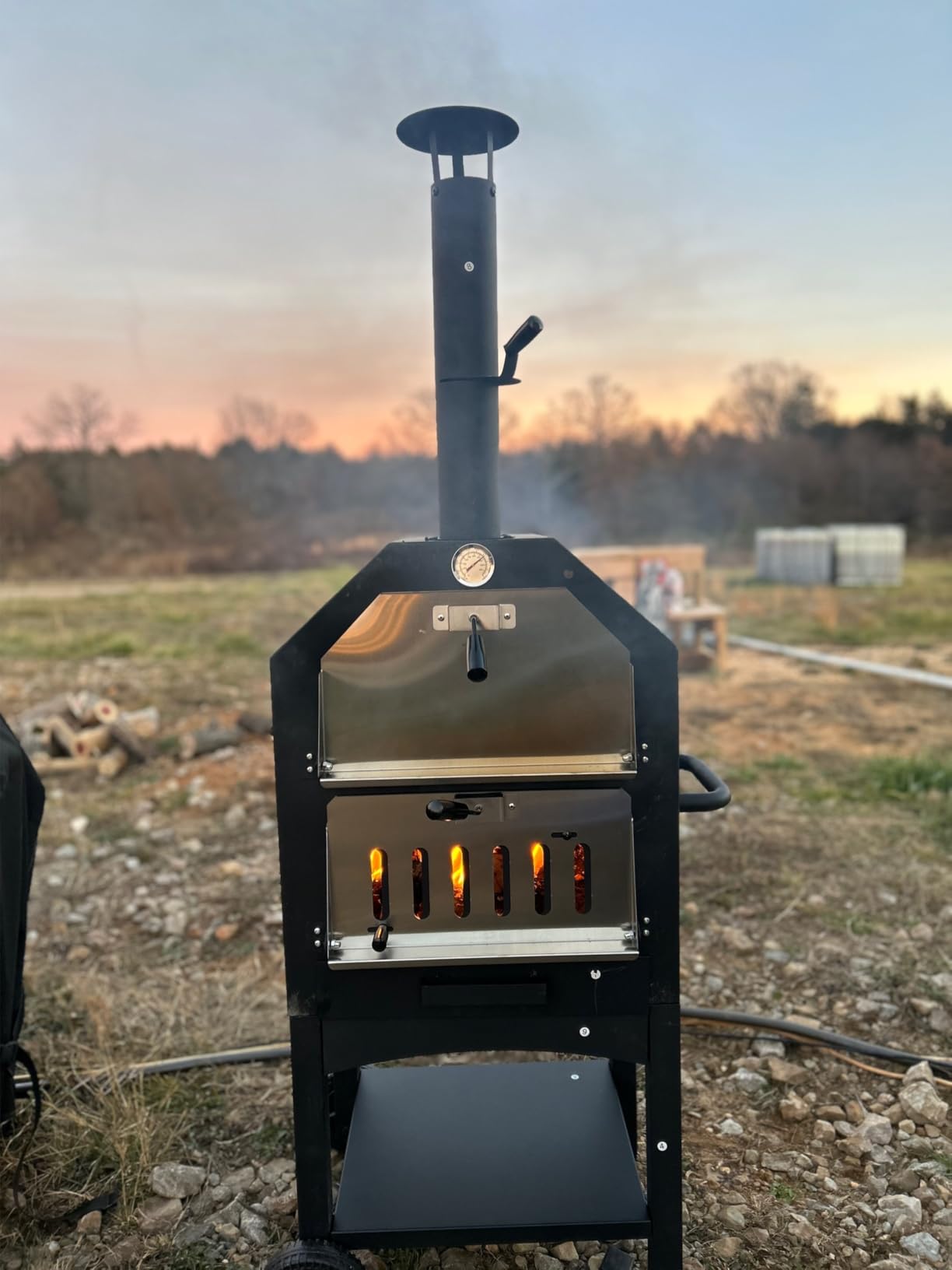 EDOSTORY Outdoor Pizza Oven, Wood Fired for Outside, Patio Maker With Stone, Peel, Grill Rack, and Waterproof Cover for Backyard Camping customer photo 2