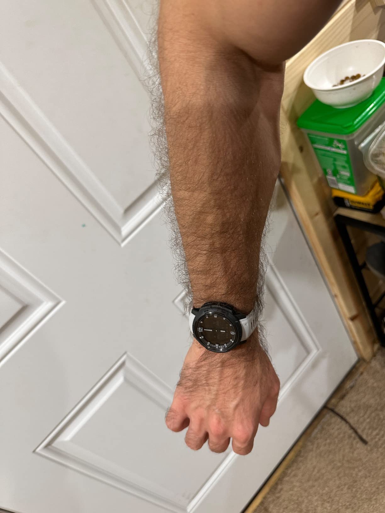 Garmin Instinct Crossover Solar, Rugged Hybrid Smartwatch with Solar Charging Capabilities, Analog Hands and Digital Display, Tidal Blue customer photo 1