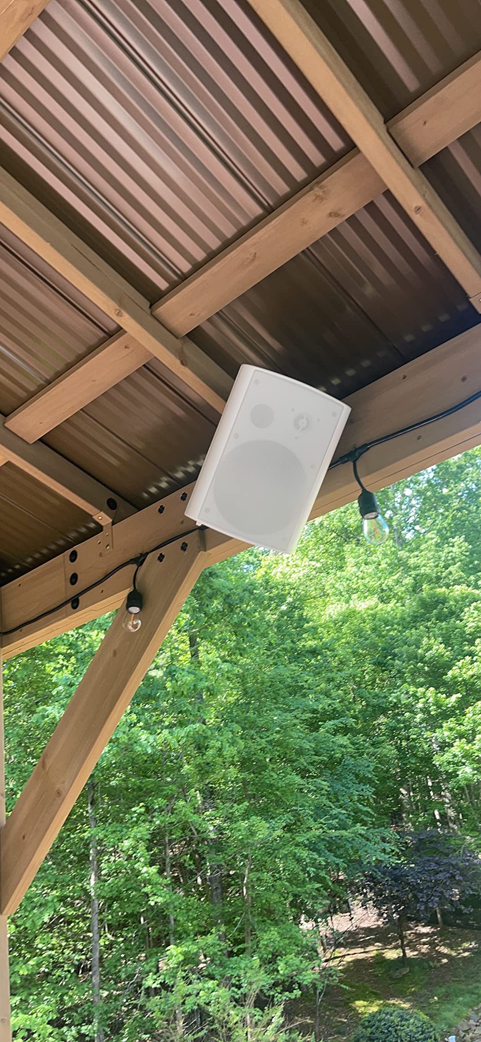 Herdio 6.5 Inch 400W Outdoor Speakers Wired Waterproof with Powerful Bass, Wall Mount Speakers for Patio Garage Covered Deck, All-Weather(Pair,Black) customer photo 2