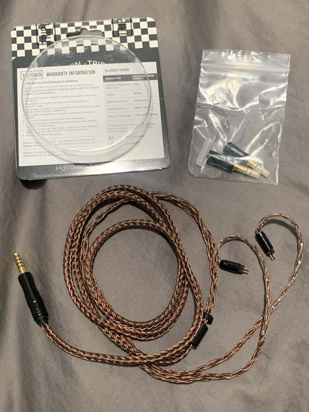 Linsoul Tripowin Amber 32AWG OFC Oxygen Free Cable HiFi IEM Cable with Interchangeable 2.5mm/3.5mm/4.4mm Plug, PVC Sleeve Replacement Cable for Audiophile (2pin 0.78mm) customer photo 1