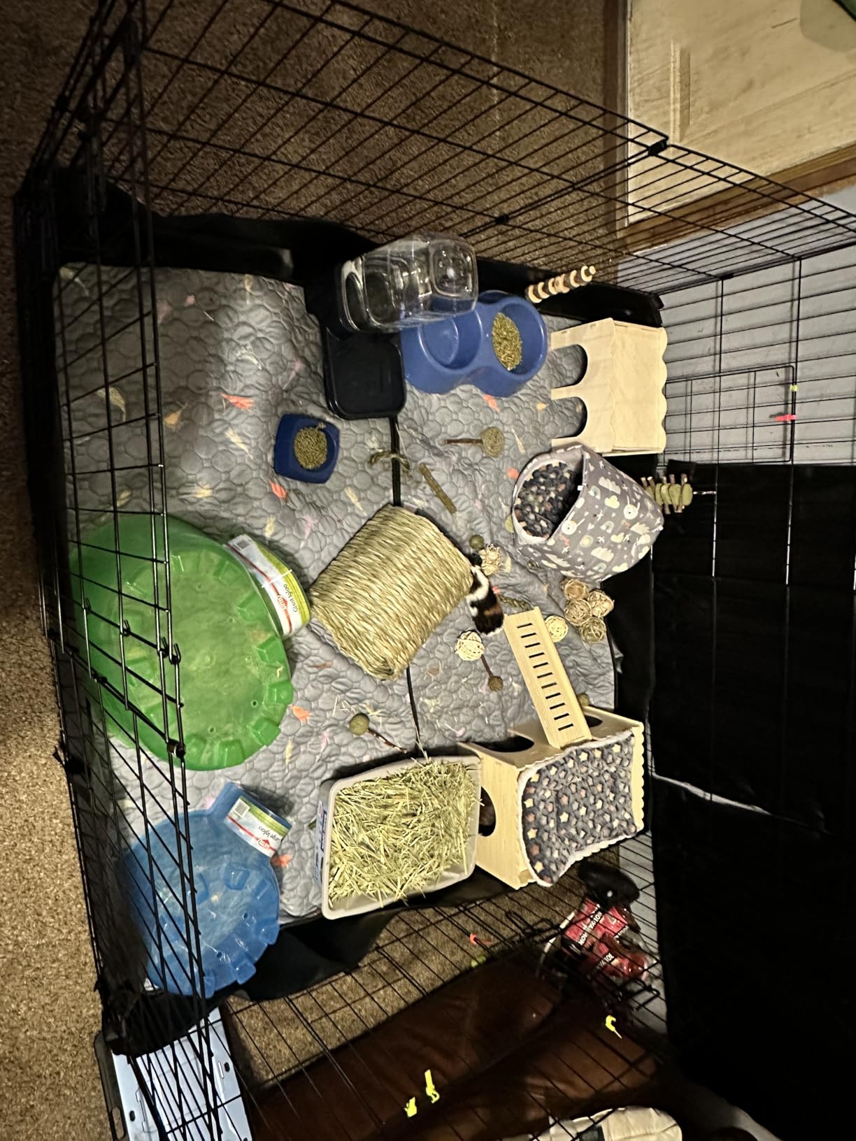 Aivituvin Rabbit Hutch Bunny Cage with Double House and Run Indoor Outdoor Guinea Pig House with Deeper No Leak Trays and Wheels customer photo 2