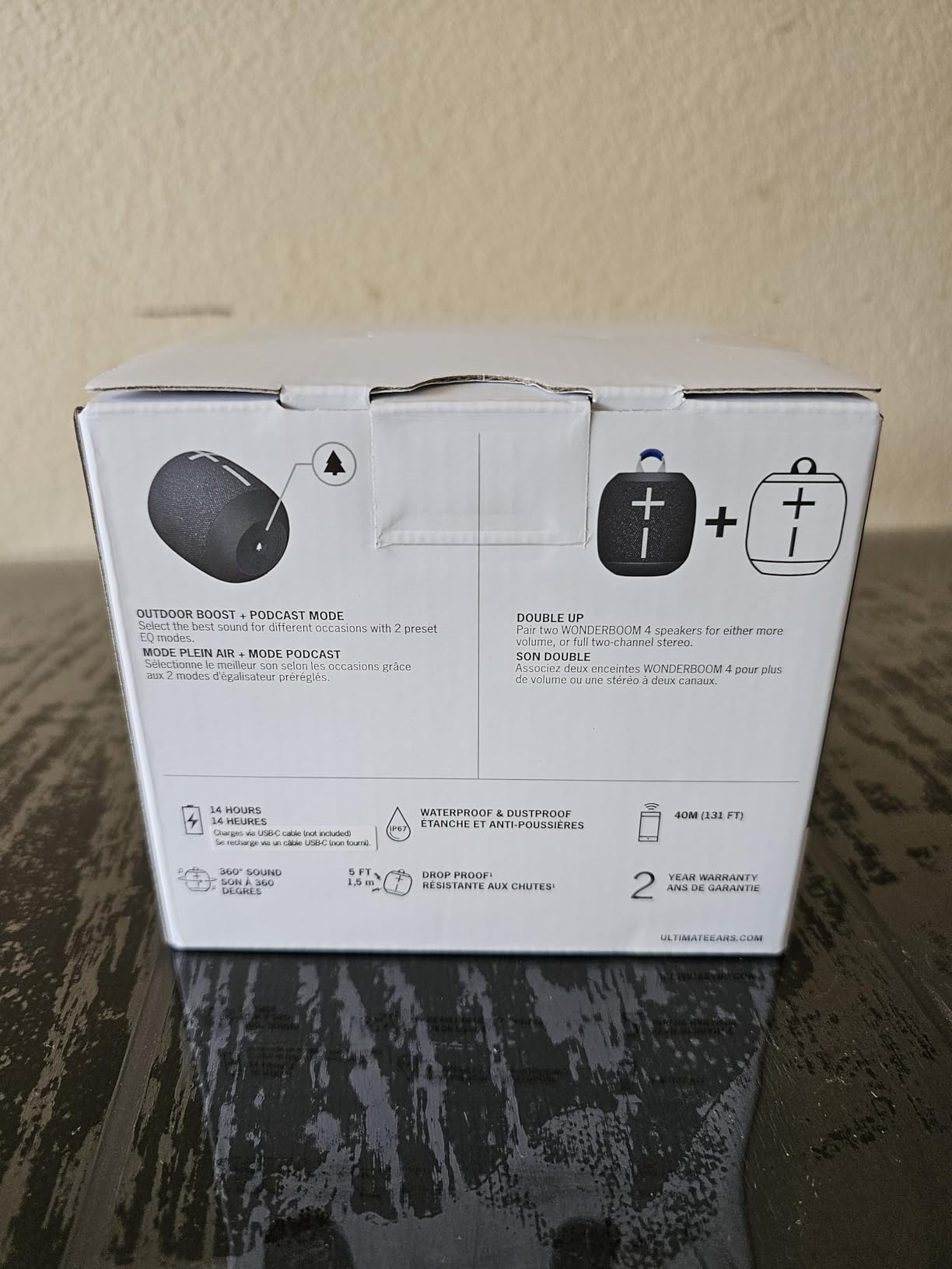 Ultimate Ears WONDERBOOM 4 Portable Waterproof Bluetooth Speaker with Big Bass and 360-Degree Sound, Dustproof Floating Speaker with 131ft (40m) Range- Black customer photo 2