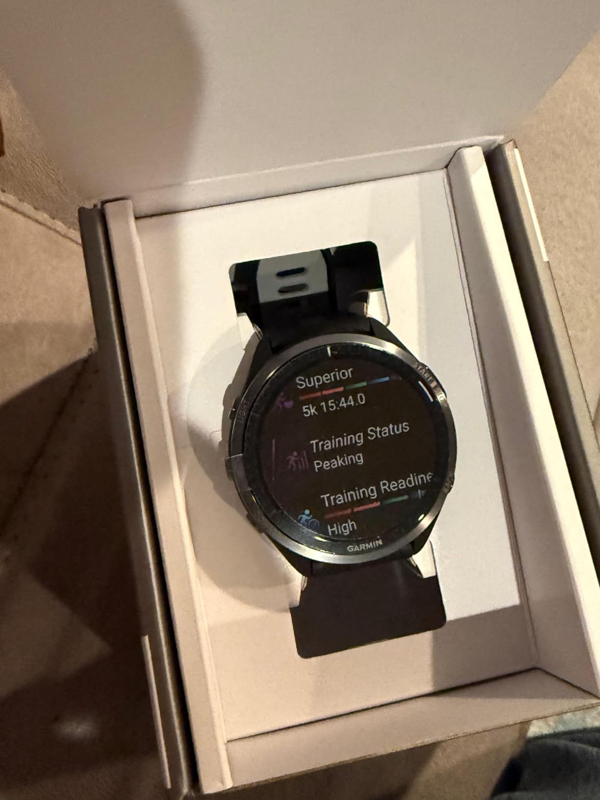 Garmin Forerunner® 965 Running Smartwatch, Colorful AMOLED Display, Training Metrics and Recovery Insights, Black and Powder Gray, 010-02809-00 customer photo 1