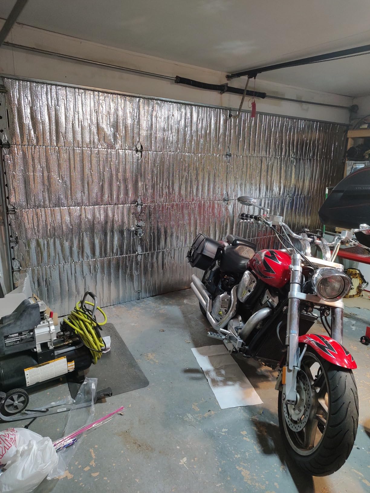 Garage Door Reflective Insulation Kit: 16 Double Bubble Insulation Panels, 24 x 48 Inch Aluminum Radiant Barrier with Heavy-Duty Tape customer photo 1