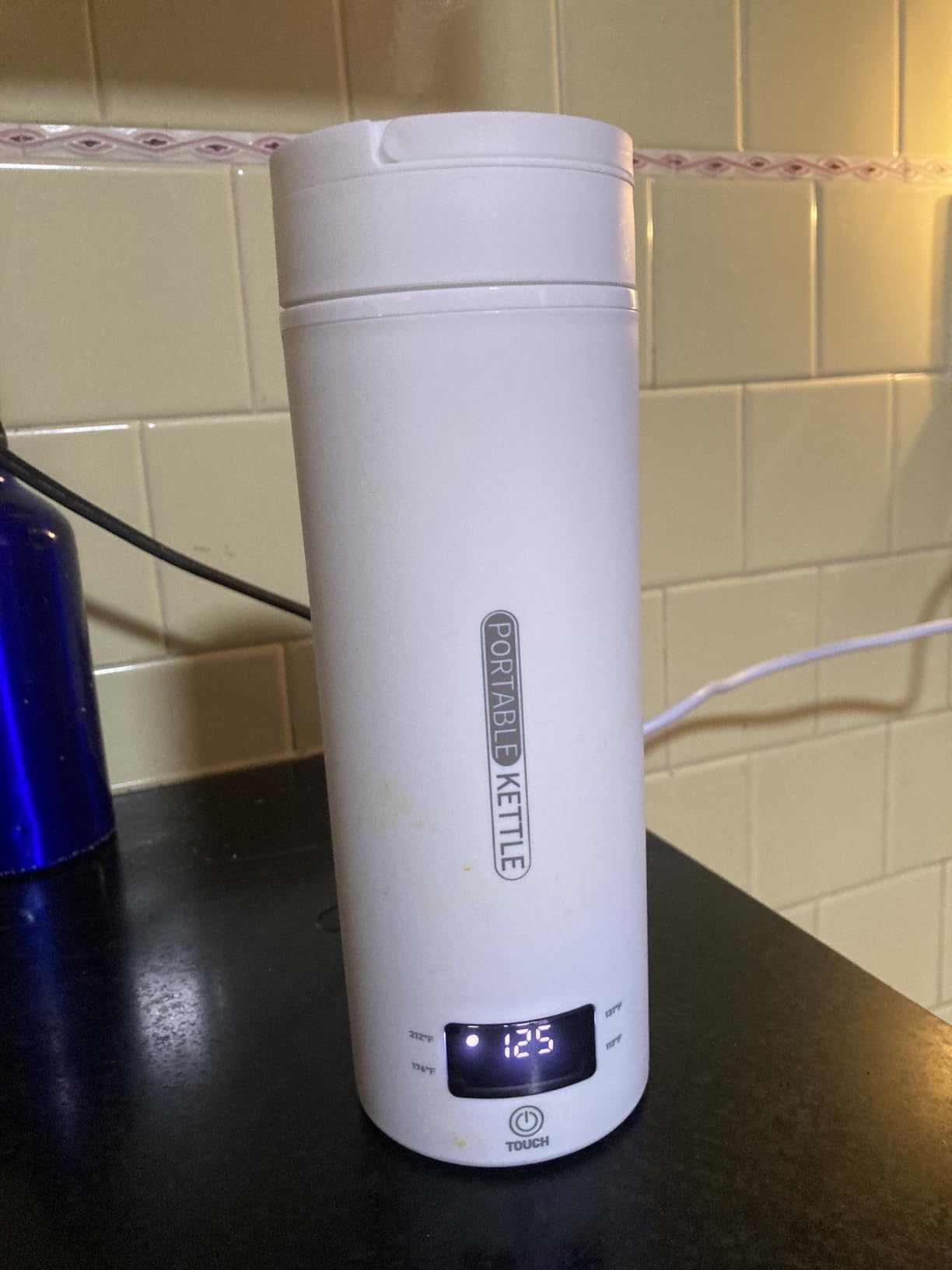 Travel Electric Kettle Portable Small Mini Tea Coffee Kettle Water Boiler, Water Heater with 4 Temperature Control, 304 Stainless Steel with Auto Shut-Off & Boil Dry Protection, BPA-Free (White) customer photo 1