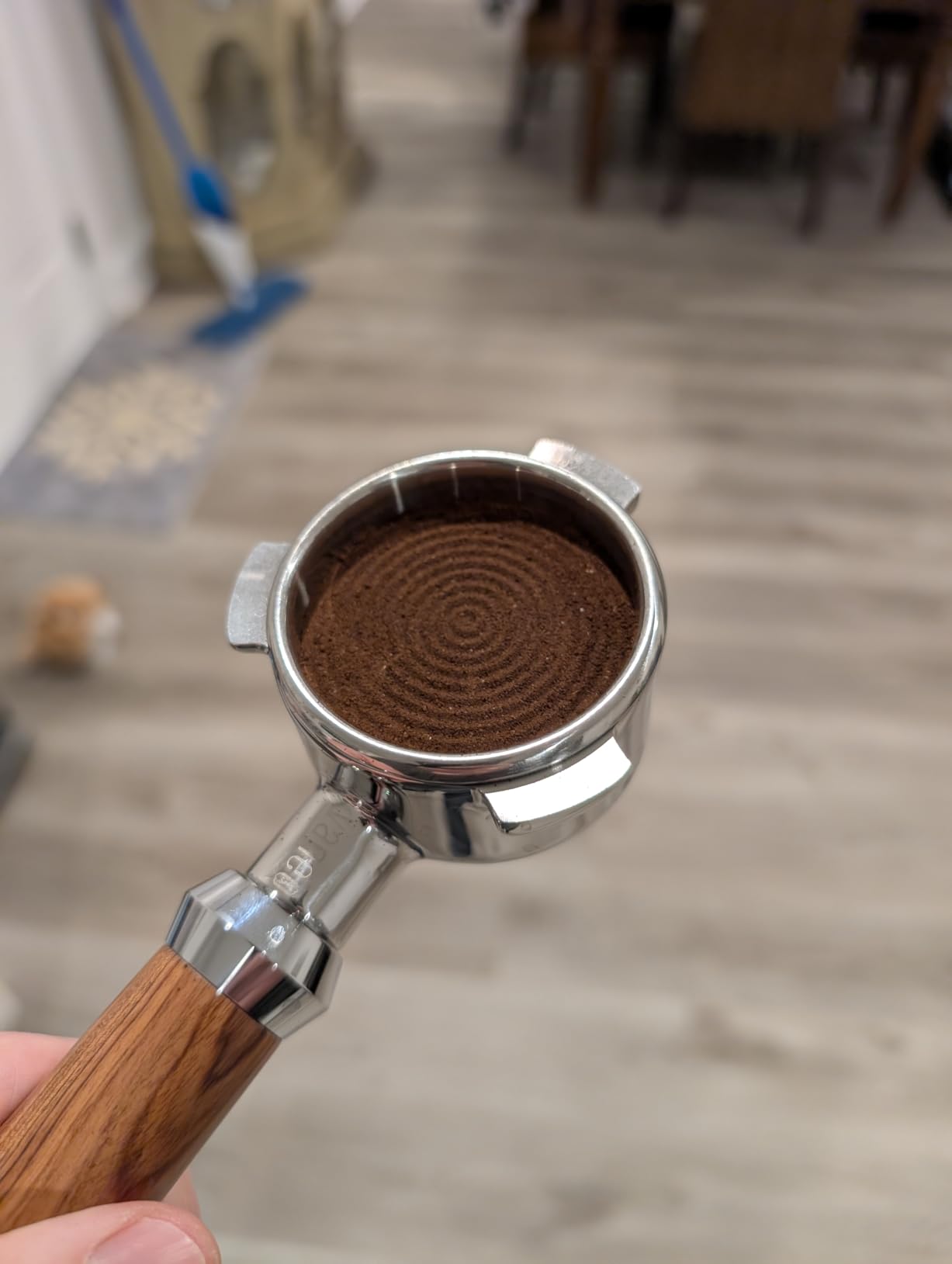 Normcore 53.3mm Espresso Coffee Tamper - Titanium Ripple Plating Base - Spring Loaded Tamper - 15lb / 25lb / 30lbs Replacement Springs - Anodized Aluminum Handle and Stand customer photo 1