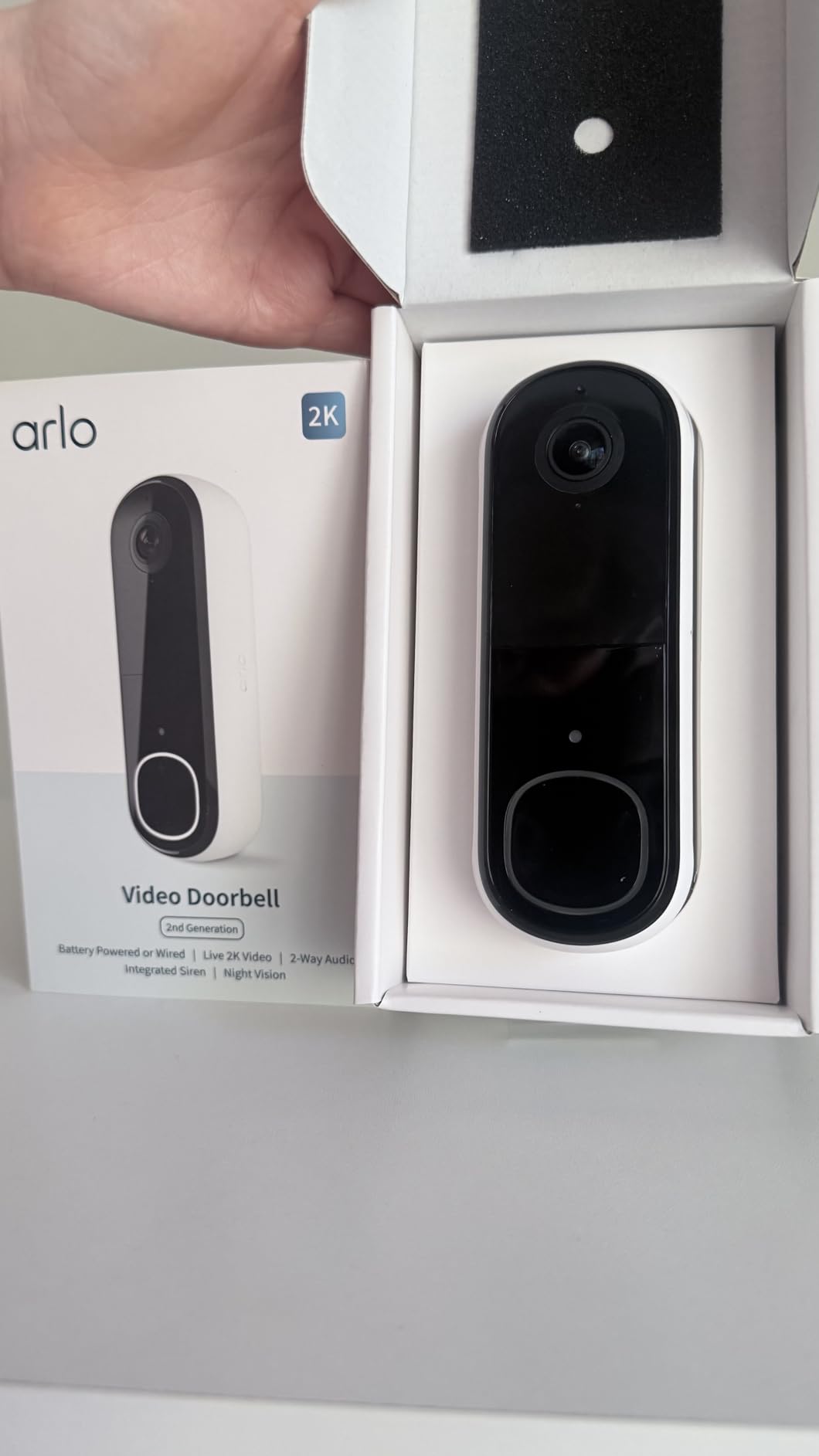 Arlo Video Doorbell 2K (2nd Gen, Latest Release), Wireless or Wired Option, 2-Way Audio, Night Vision, Head to Toe Video View, Package Detection, Person & Vehicle Recognition, 1-Month Secure Plan customer photo 2