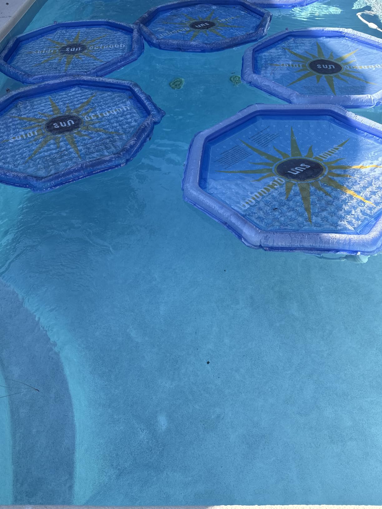 Solar Sun Rings UV Resistant Above Ground Inground Swimming Pool Hot Tub Spa Heating Accessory Heater Solar Cover, Blue (Octagon, 6 Pack) customer photo 2
