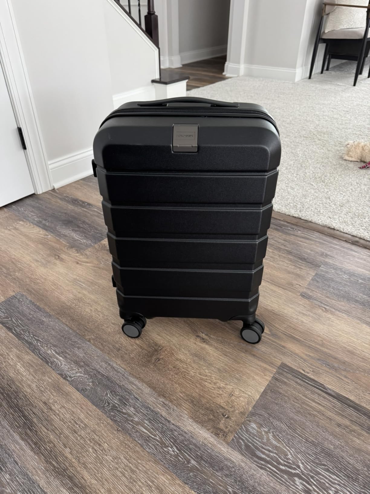 Hardside Expandable Carry On Luggage with Spinner Wheels & Built-in TSA Lock, Durable Suitcase Rolling Luggage with USB Port, Carry-On 20-Inch, Black customer photo 1