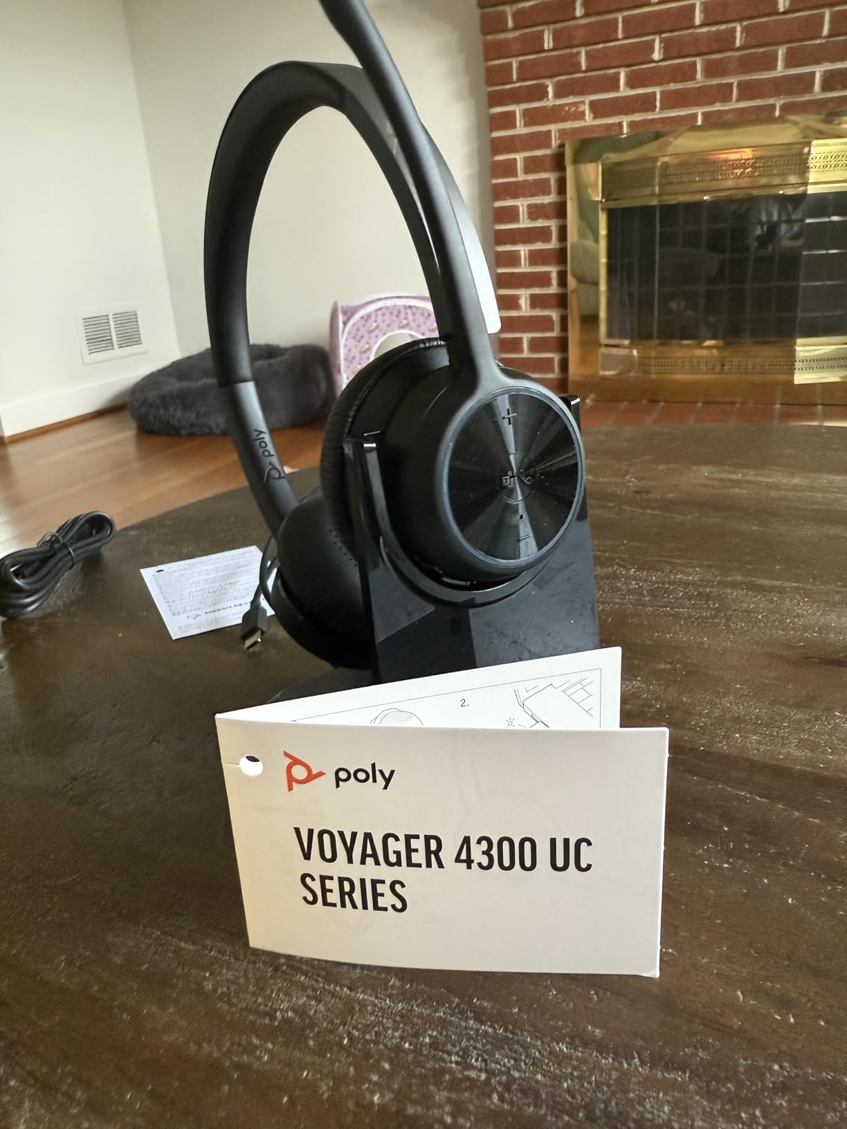 Poly Voyager 4320 UC Wireless Headset & Charge Stand - Noise-Canceling Wireless Headphones with Mic - Connect to PC via USB-C to USB-A Adapter, Cell Phone via Bluetooth, Microsoft Teams Certified customer photo 1