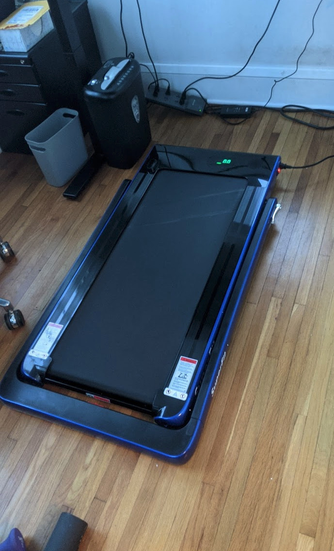 Goplus 2 in 1 Folding Treadmill, 2.25HP Superfit Under Desk Electric Treadmill, Installation-Free with Remote Control, APP Control and LED Display, Walking Jogging for Home Office customer photo 1