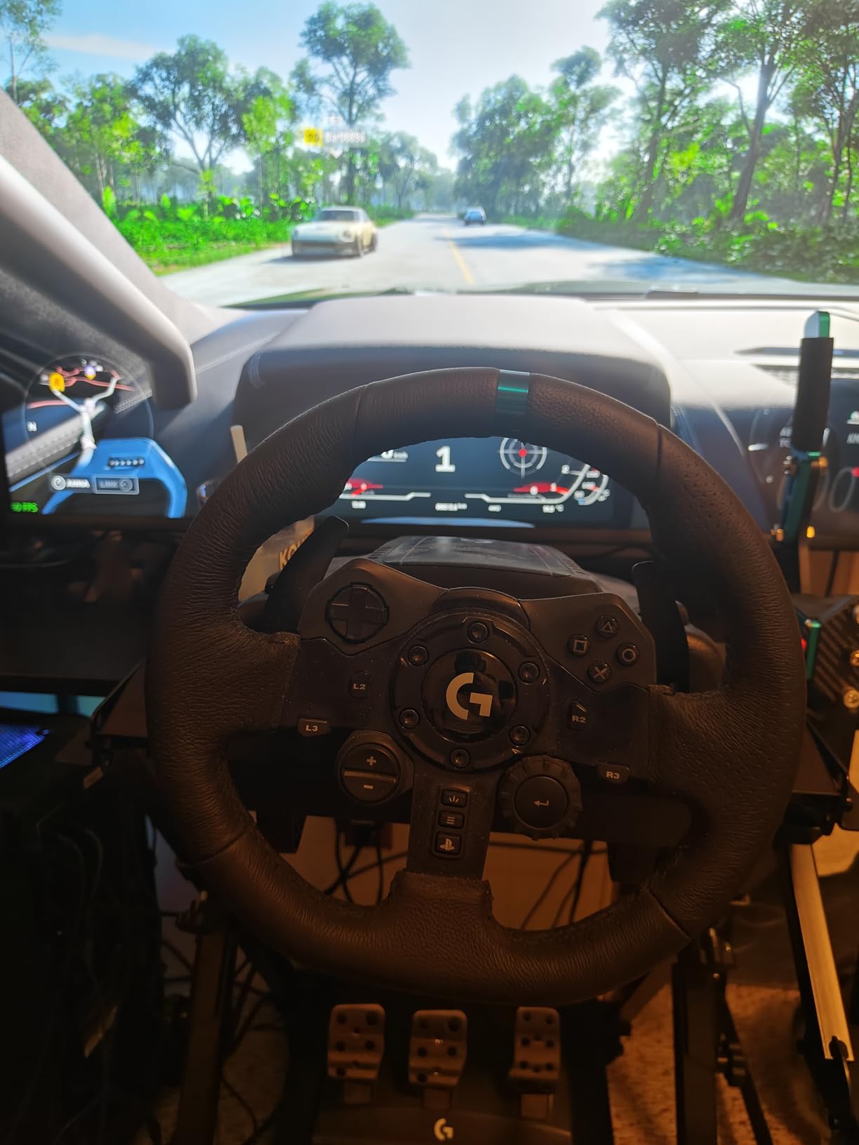 GTPLAYER Sim Racing Wheel Stand Simulator Cockpit Wheel Stand Racing Steering Shifter Mount fit for Logitech G25 G27 G29 G920 G923 Thrustmaster T330TS Gaming Stand Wheel Pedals NOT Included, Black customer photo 2
