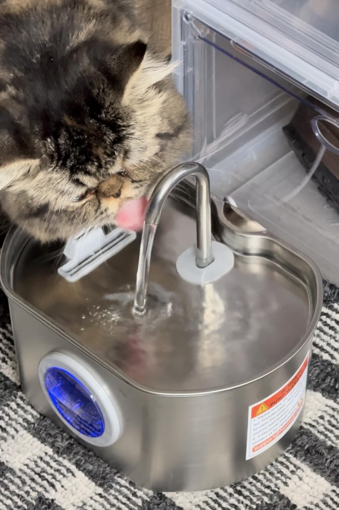 Cat Water Fountain Stainless Steel: 109oz/3.2L Cat Fountain for Drinking - Pet Water Fountain Inside - Automatic Dog Watering Dispenser Bowl - Pet Feeding & Watering Supplies - Water Level Window customer photo 1