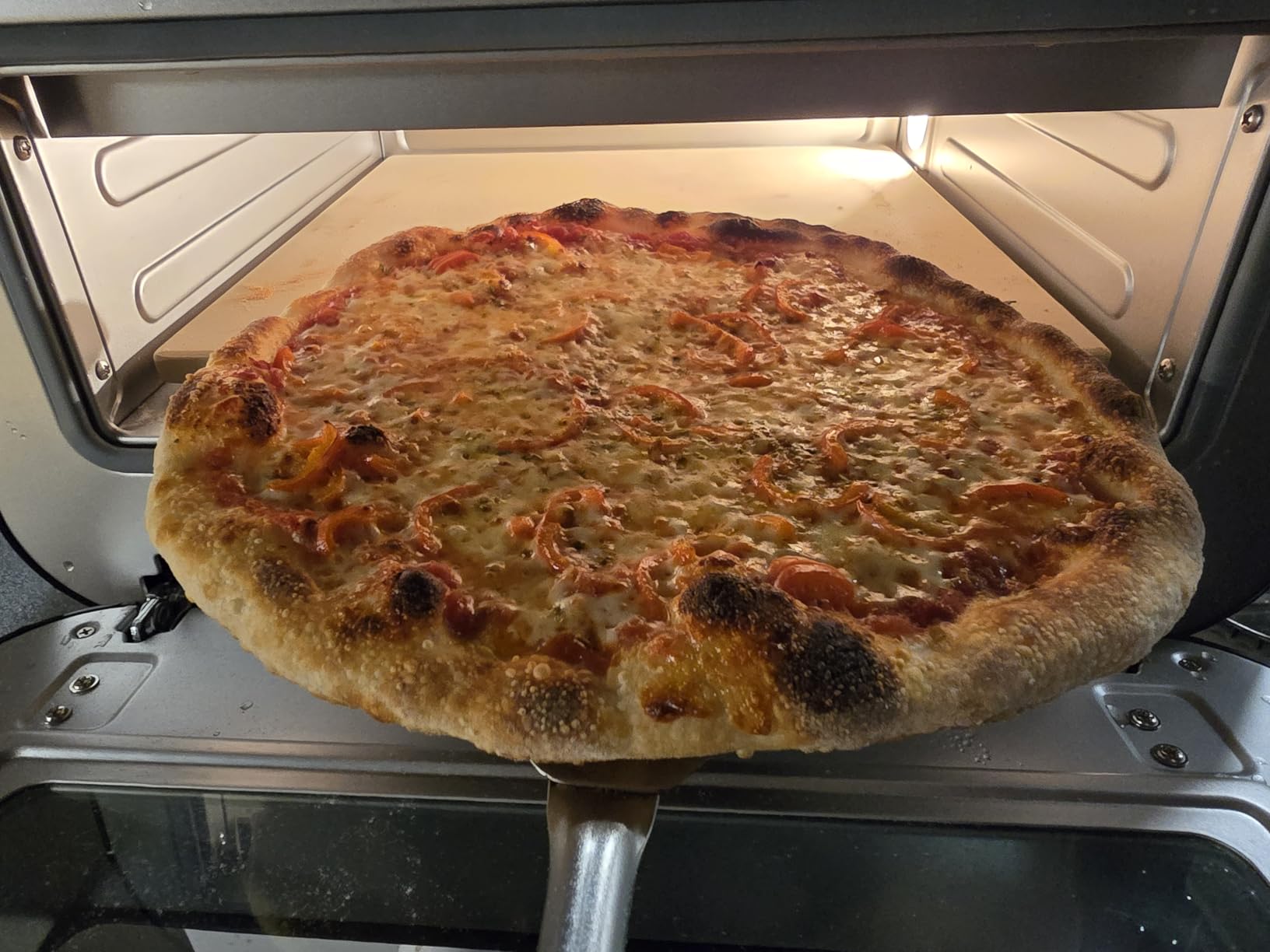 Chefman Indoor Pizza Oven - Makes 12 Inch Pizzas in Minutes, Heats up to 800°F - Countertop Electric Maker with 5 Touchscreen Presets, Pizza Stone and Peel Included - Stainless Black customer photo 2