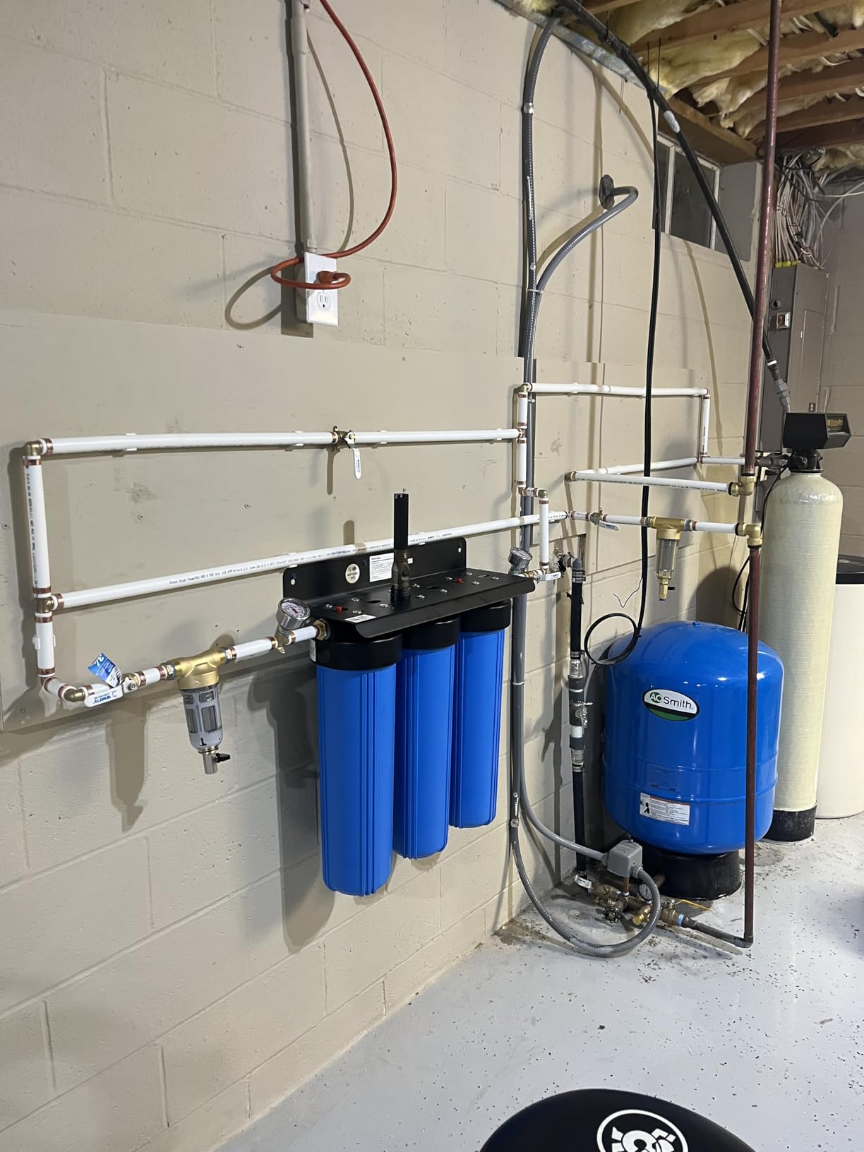 Waterdrop 3-Stage Whole House Water Filter System,Reduce Iron&Manganese,with Carbon &Sediment Filters,7-Stage Filtration,Reduce Lead,Chlorine,Odor,5 Micron WHF3T-FG,1